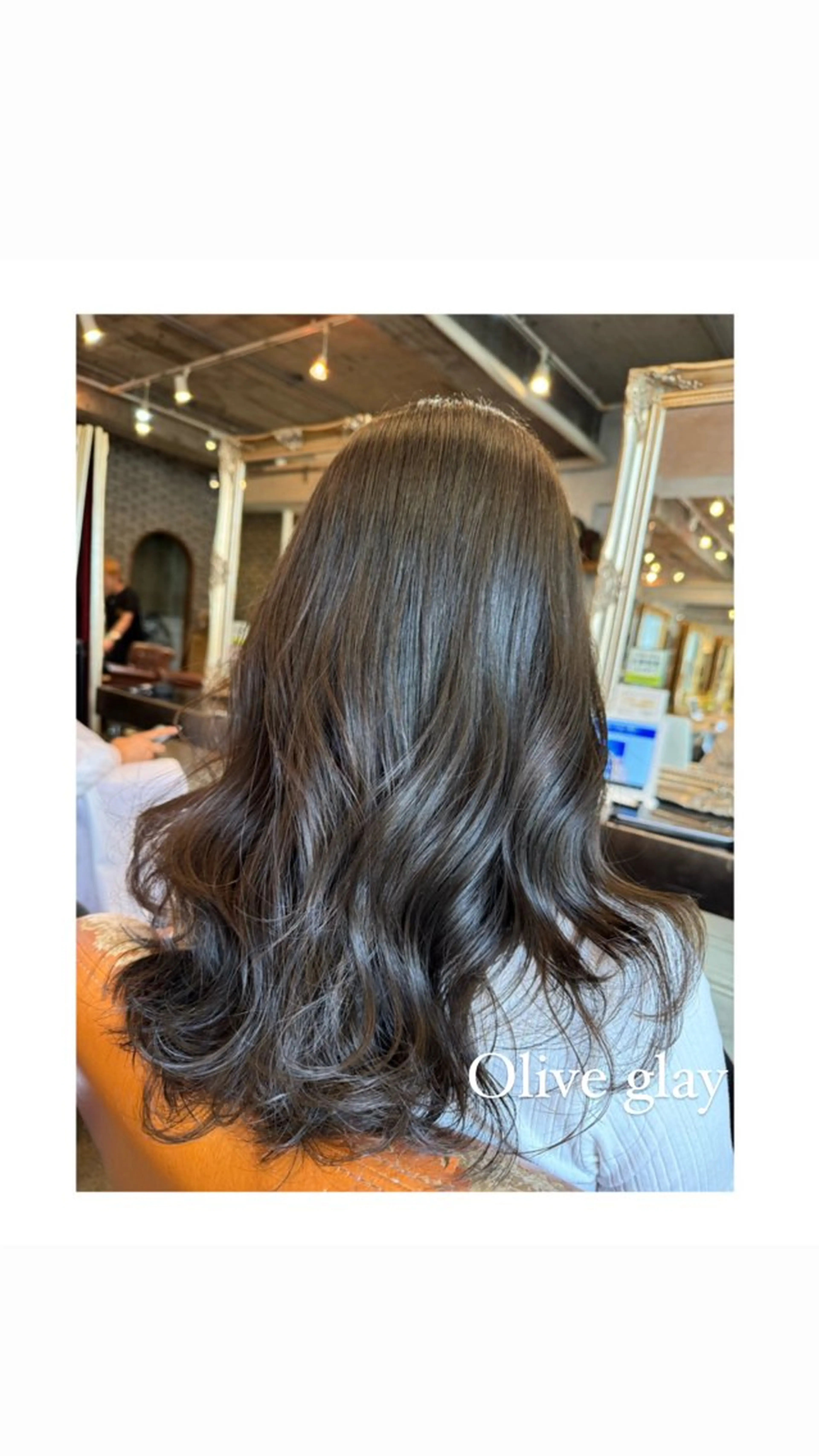 ロング カラー ブリーチ グレージュ ブリーチなしカラー オリーブグレージュ オリーブグレー カット ヘアカラー トリートメント 銀座/ダブルカラー/ レイヤーカット/高梨のヘアスタイル