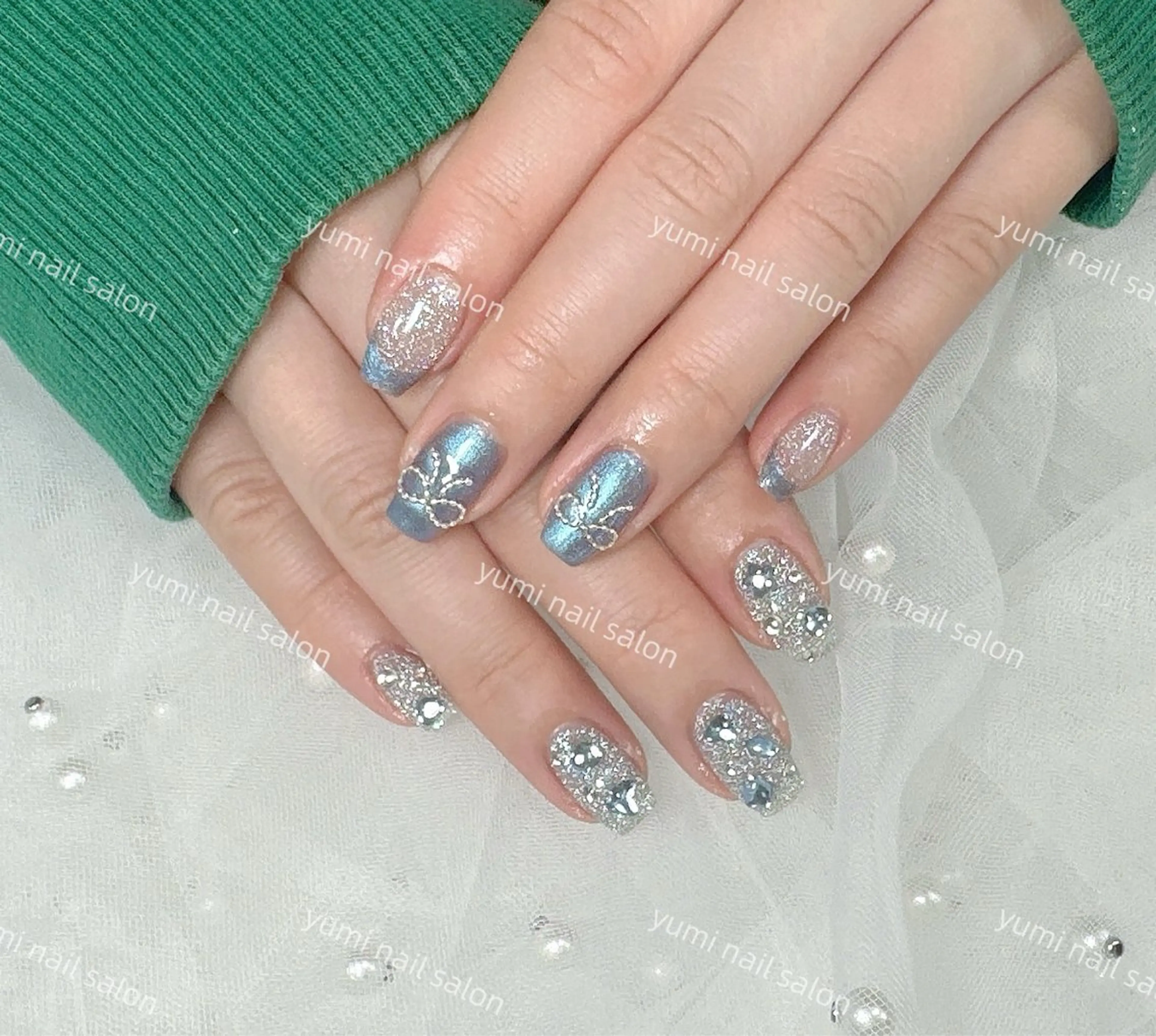 ネイル Yumi ジェル& チップ長さだしのネイルデザイン