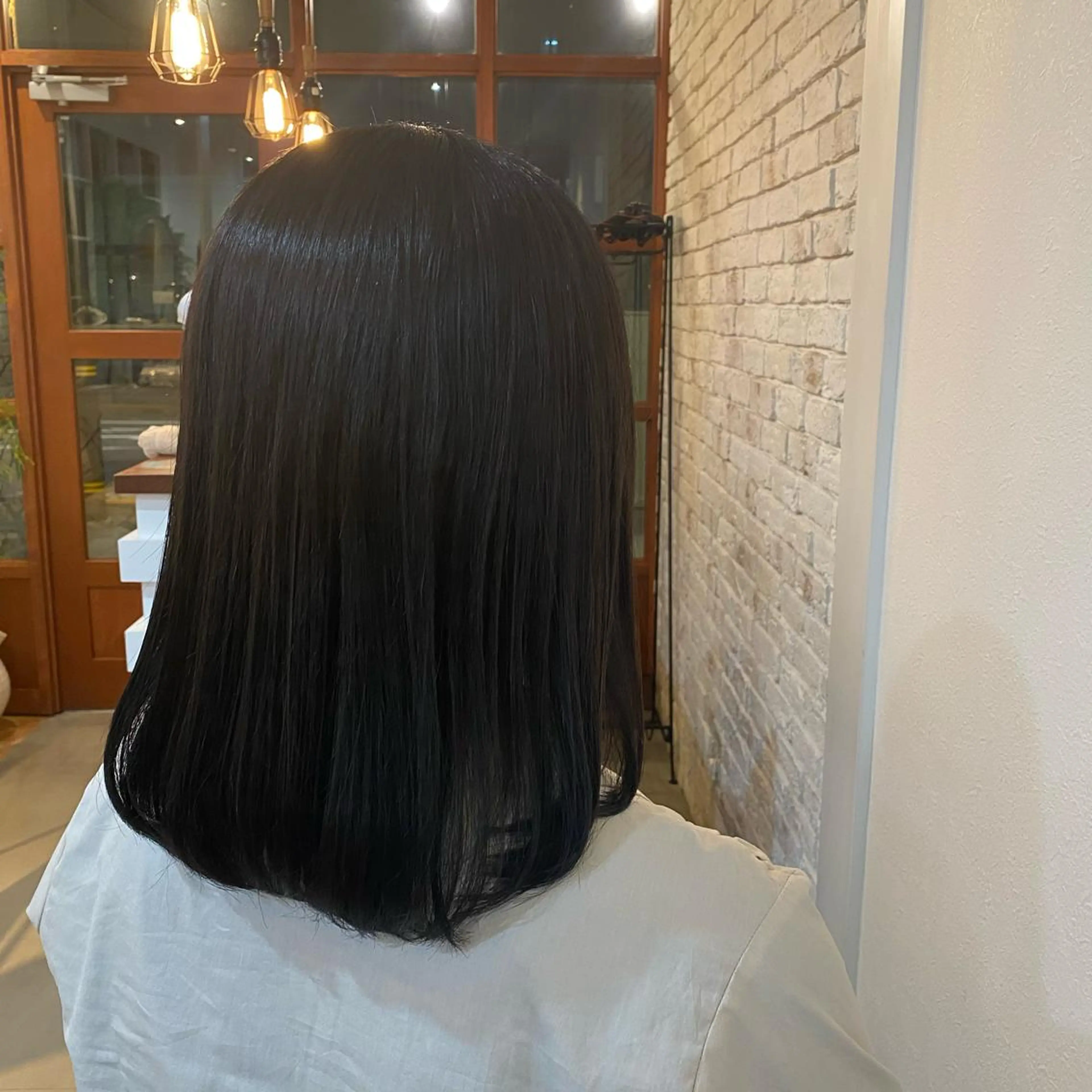 ミディアム カラー ブルーカラー 透明感カラー オレンジ ✨髪質改善／艶カラー harunaのヘアスタイル