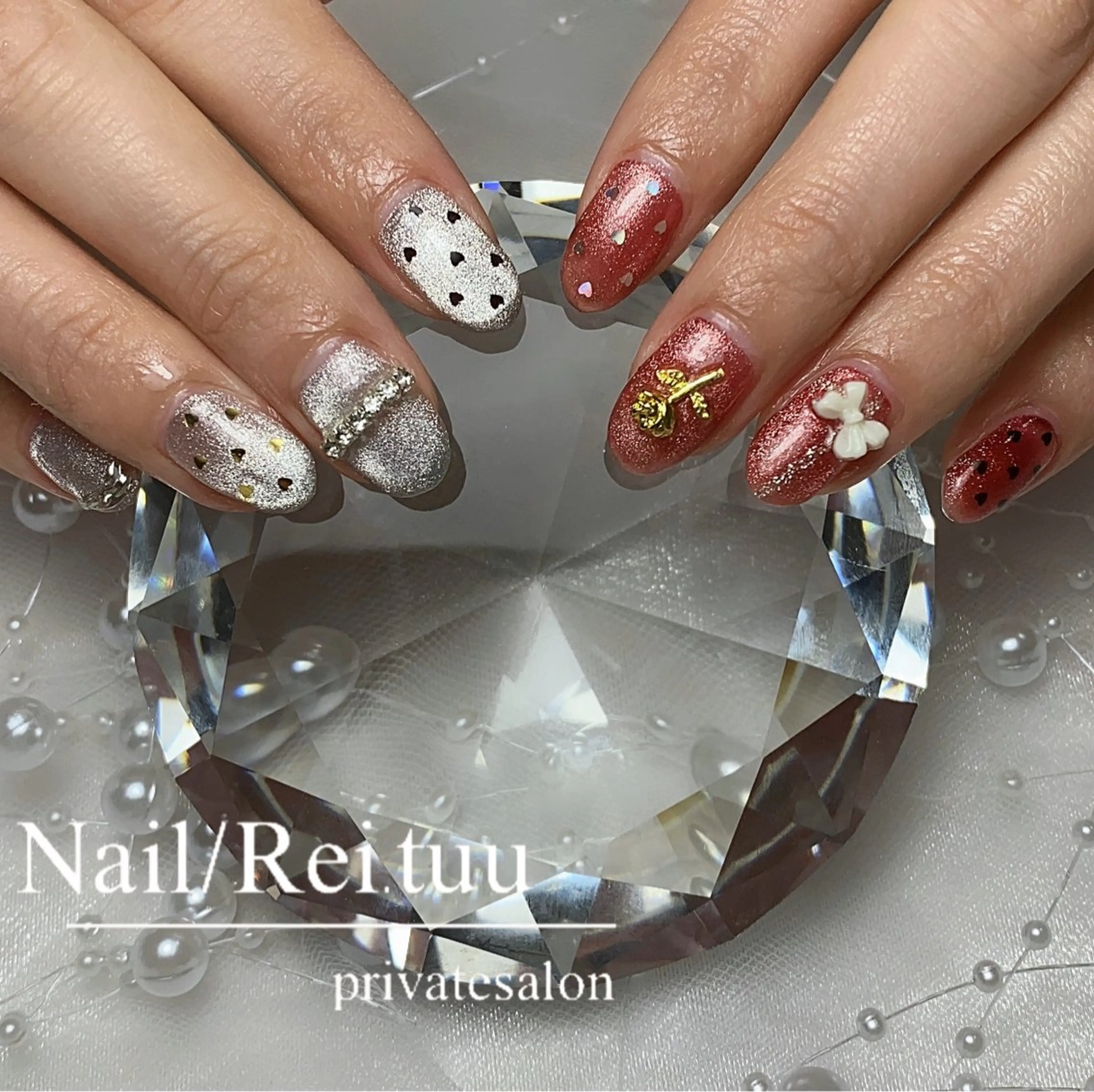 ネイル チークネイル フラッシュネイル フットネイル フレンチネイル ガラスフレンチ Nailsalon / Rei.tuuのネイルデザイン