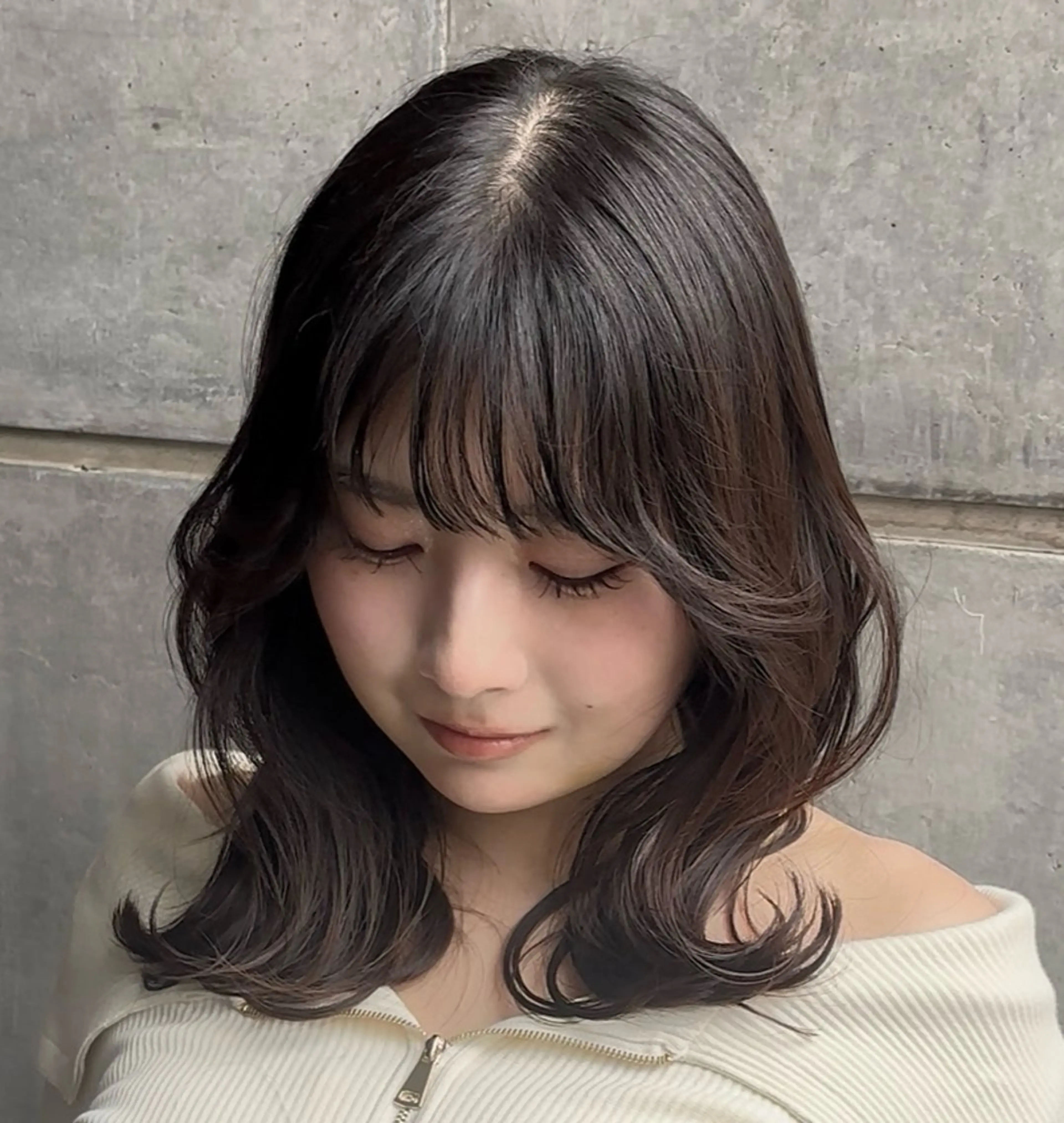 ミディアム カット ヘアカラー トリートメント 💎似合わせのプロ 💎透明感カラー杉原のヘアスタイル
