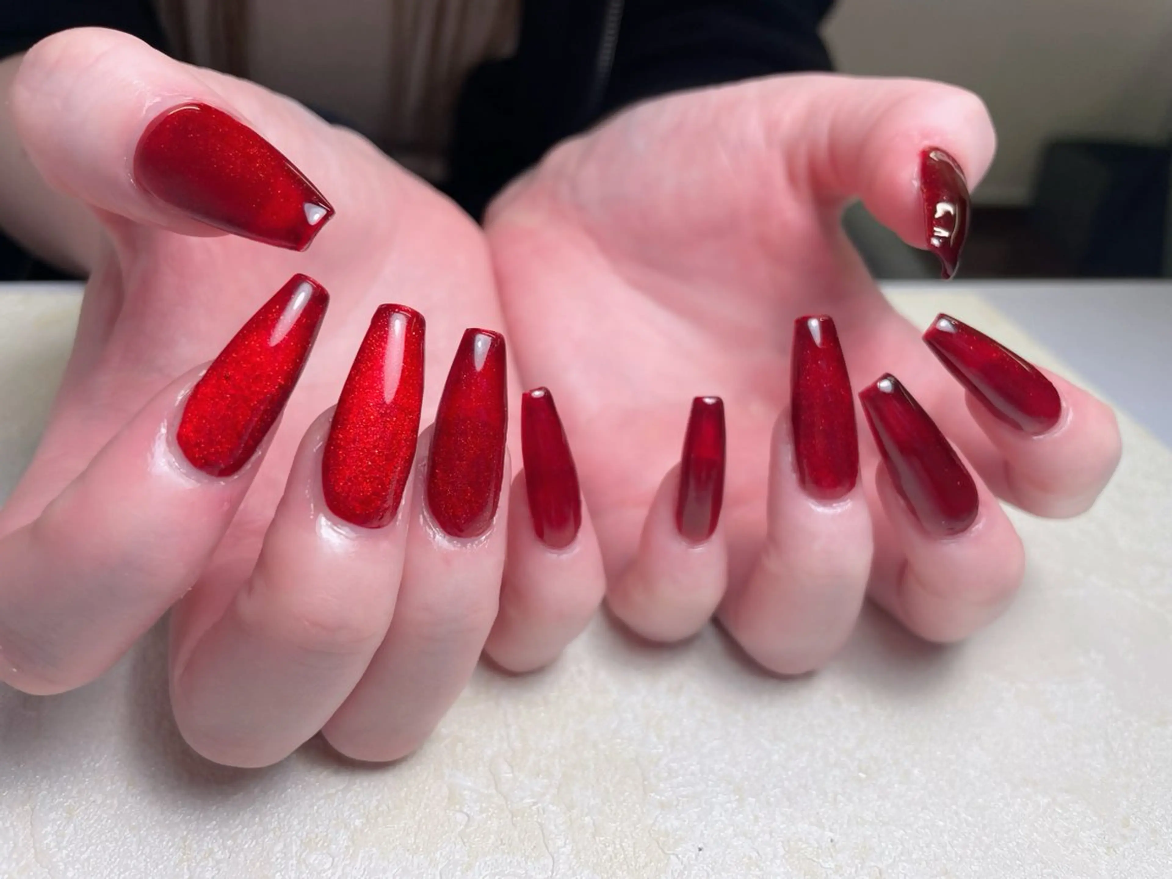 ネイル アートネイル オーロラネイル チークネイル 成人式 長さ出し 中野駅から2分 MEO NAILのネイルデザイン