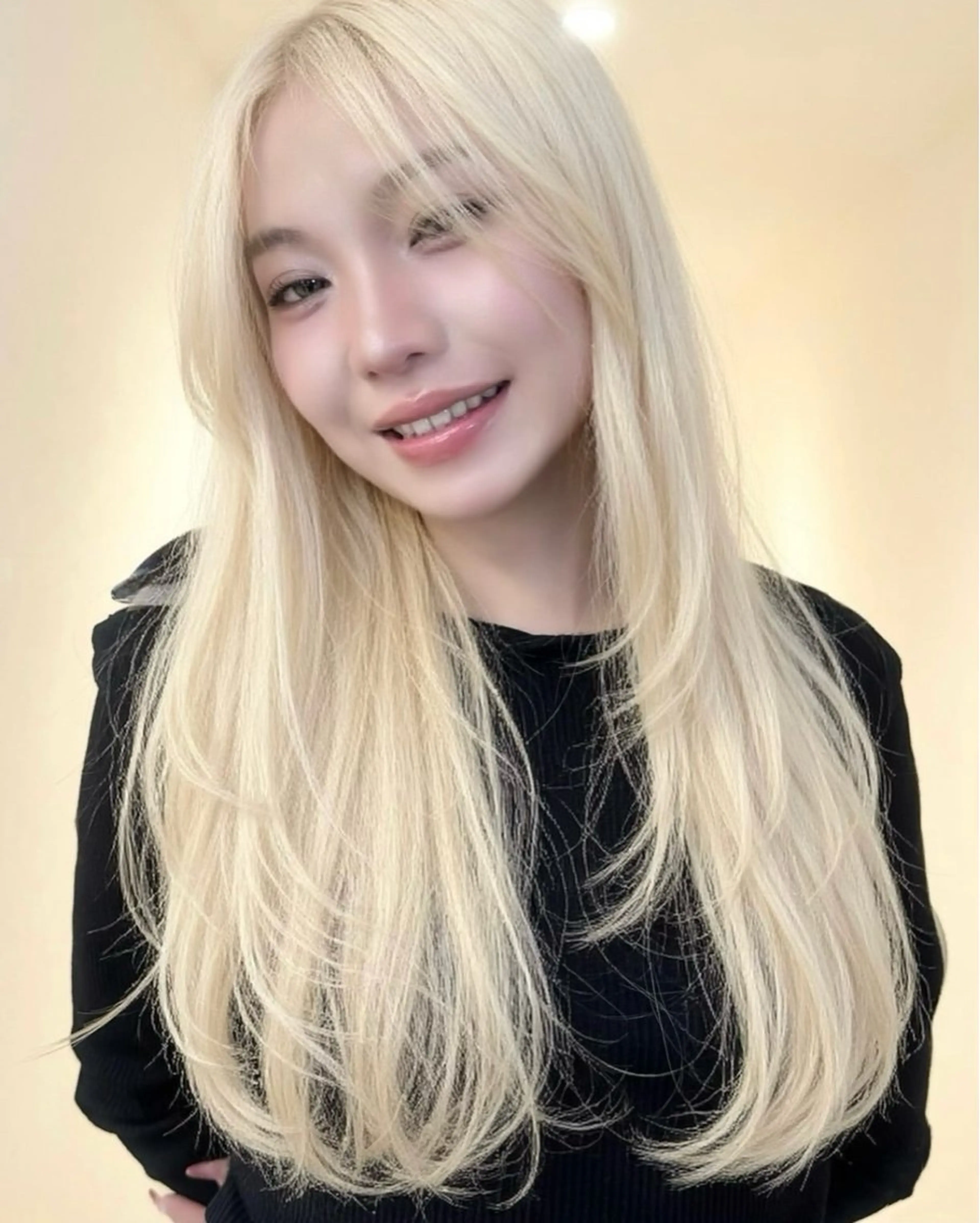 ロング カラー ヘアカラー トリートメント はな ブリーチ ハイトーン/ 渋谷のヘアスタイル