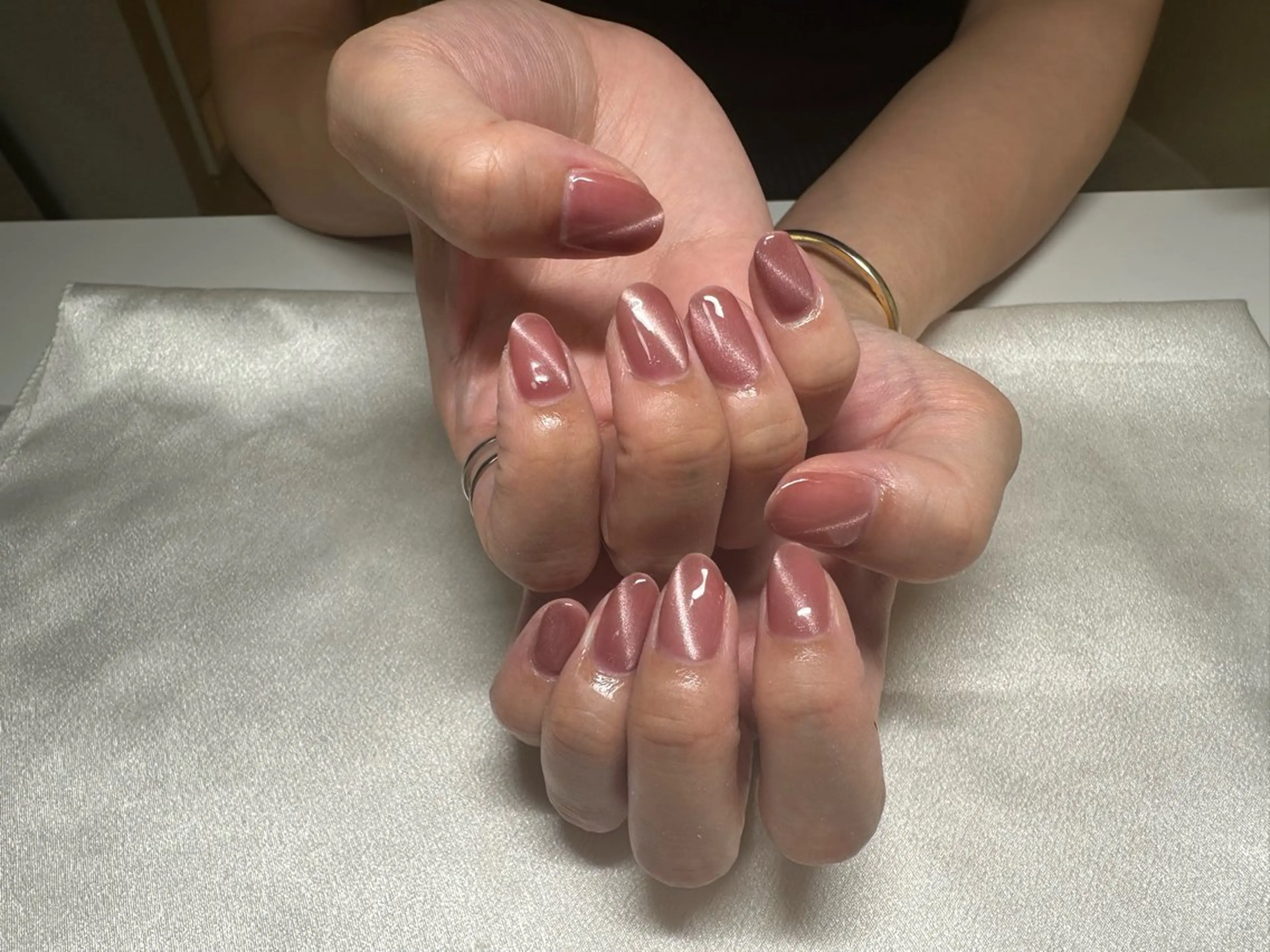 ネイル マグネットネイル マグネットワンカラー ワンカラーネイル 【パラジェル・フィルイン】Nailsalon Merci東中野所属・Merci shigaのネイルデザイン