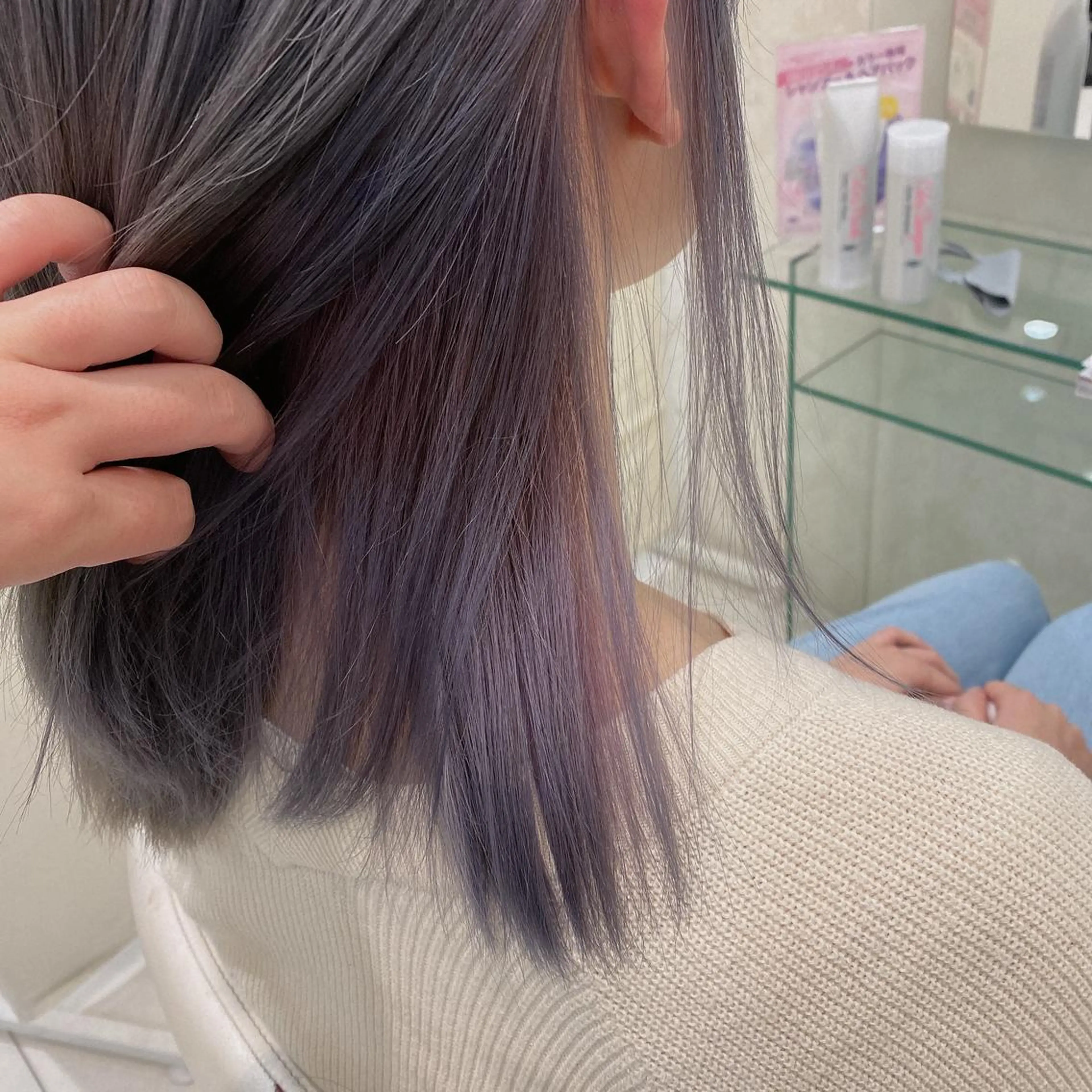 ミディアム カラー 【育休中】EARTH 荒井店HARUNAのヘアスタイル