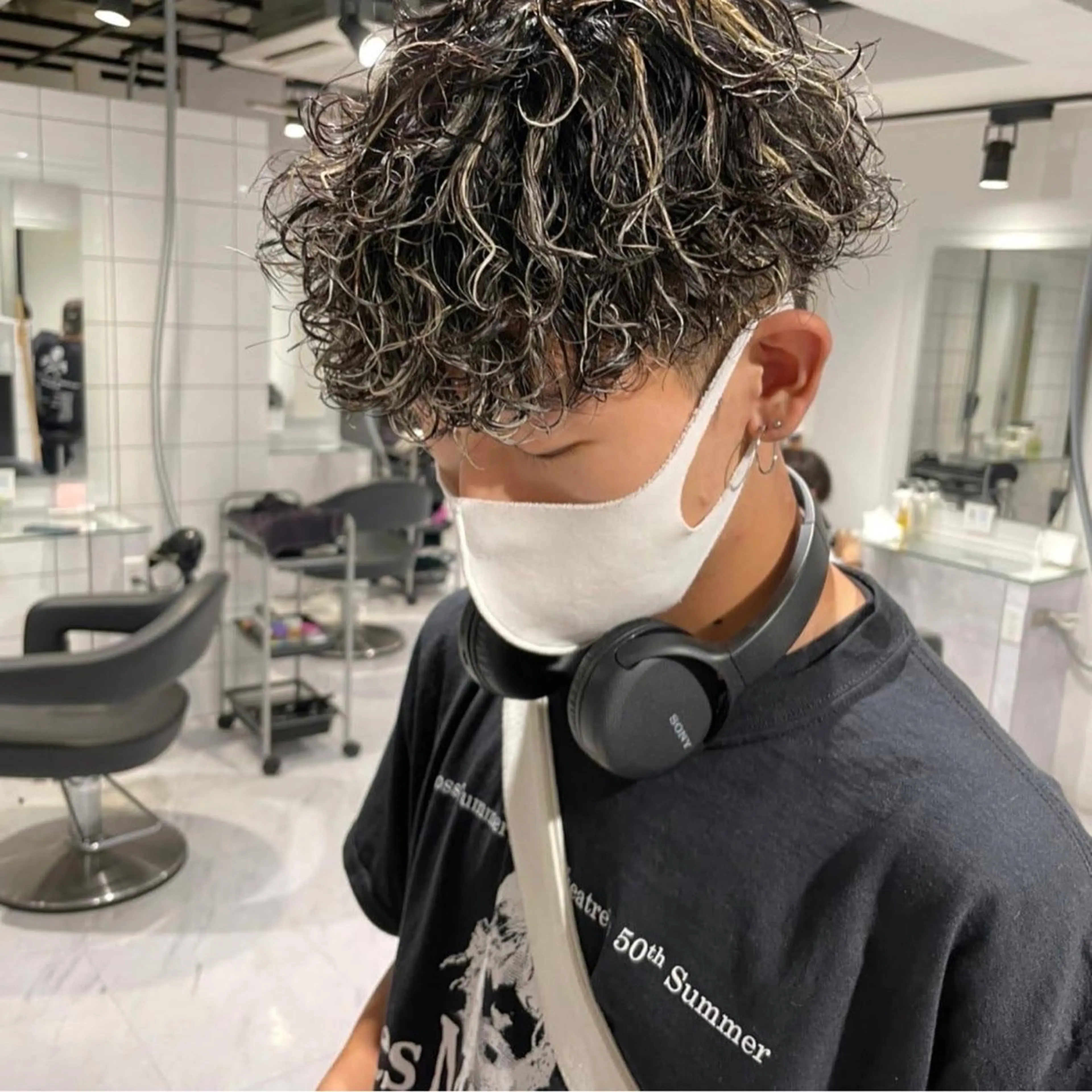 ショート カラー パーマ ヘアアレンジ メンズ キッズ 🔥メンズパーマ🔥 菅原楓のヘアスタイル