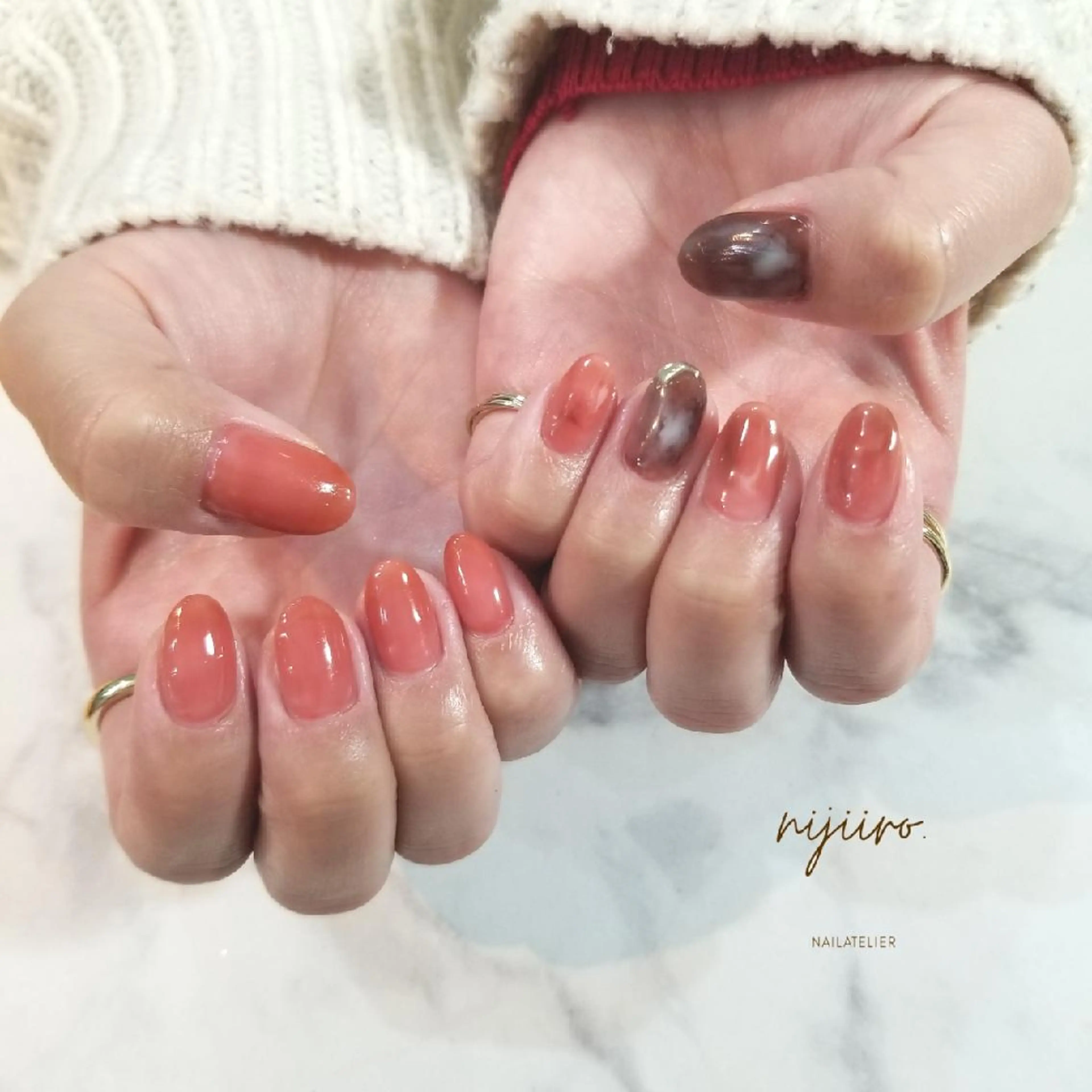 ネイル ハンドネイル nailatelier nijiiro.所属・nijiiro🌈 サトウのネイルデザイン