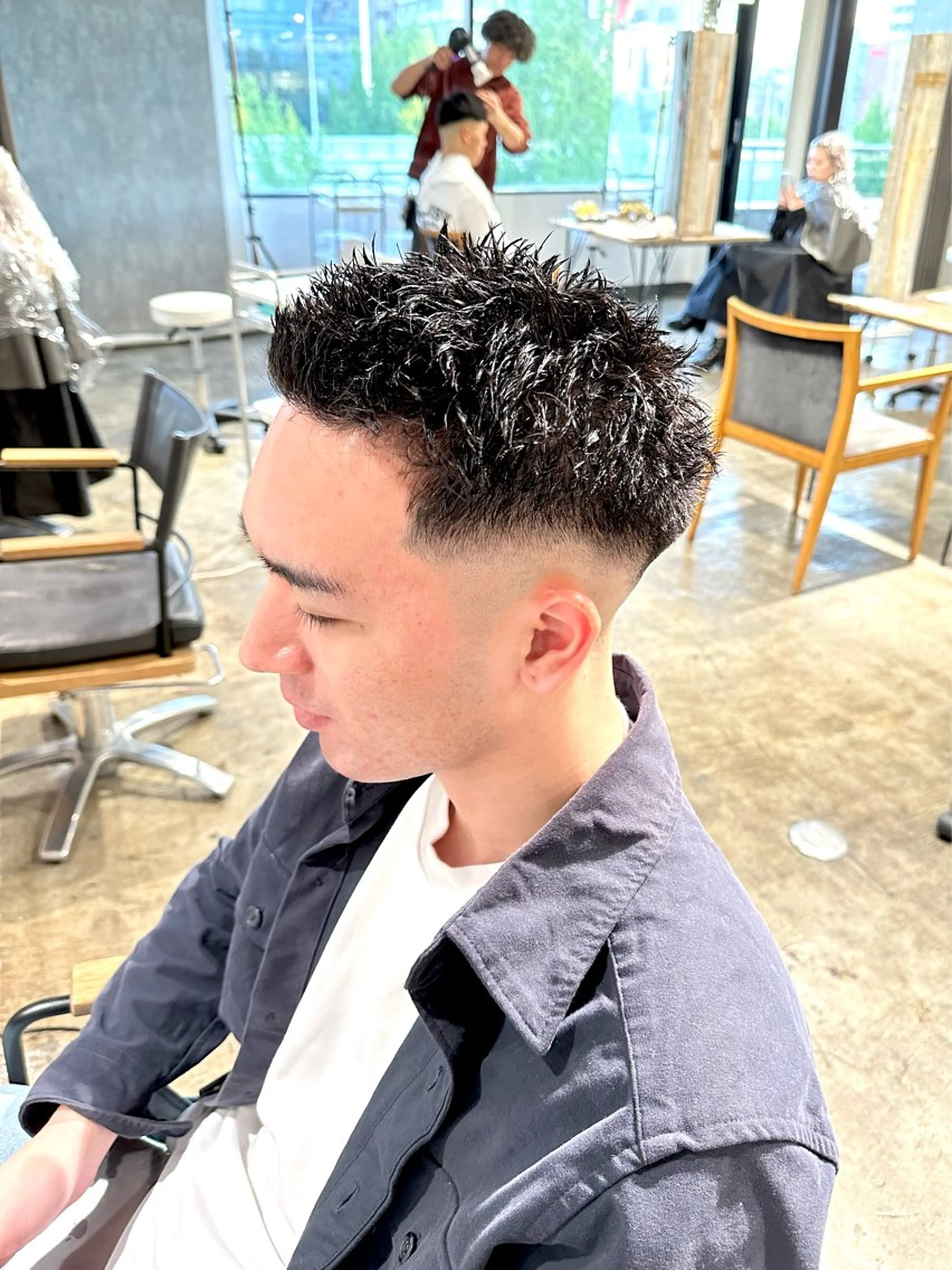 メンズ フェードカット メンズパーマ スキンフェード スパイキーショート カット 骨格補正施術/メンズ 専門美容師/YUYAのヘアスタイル