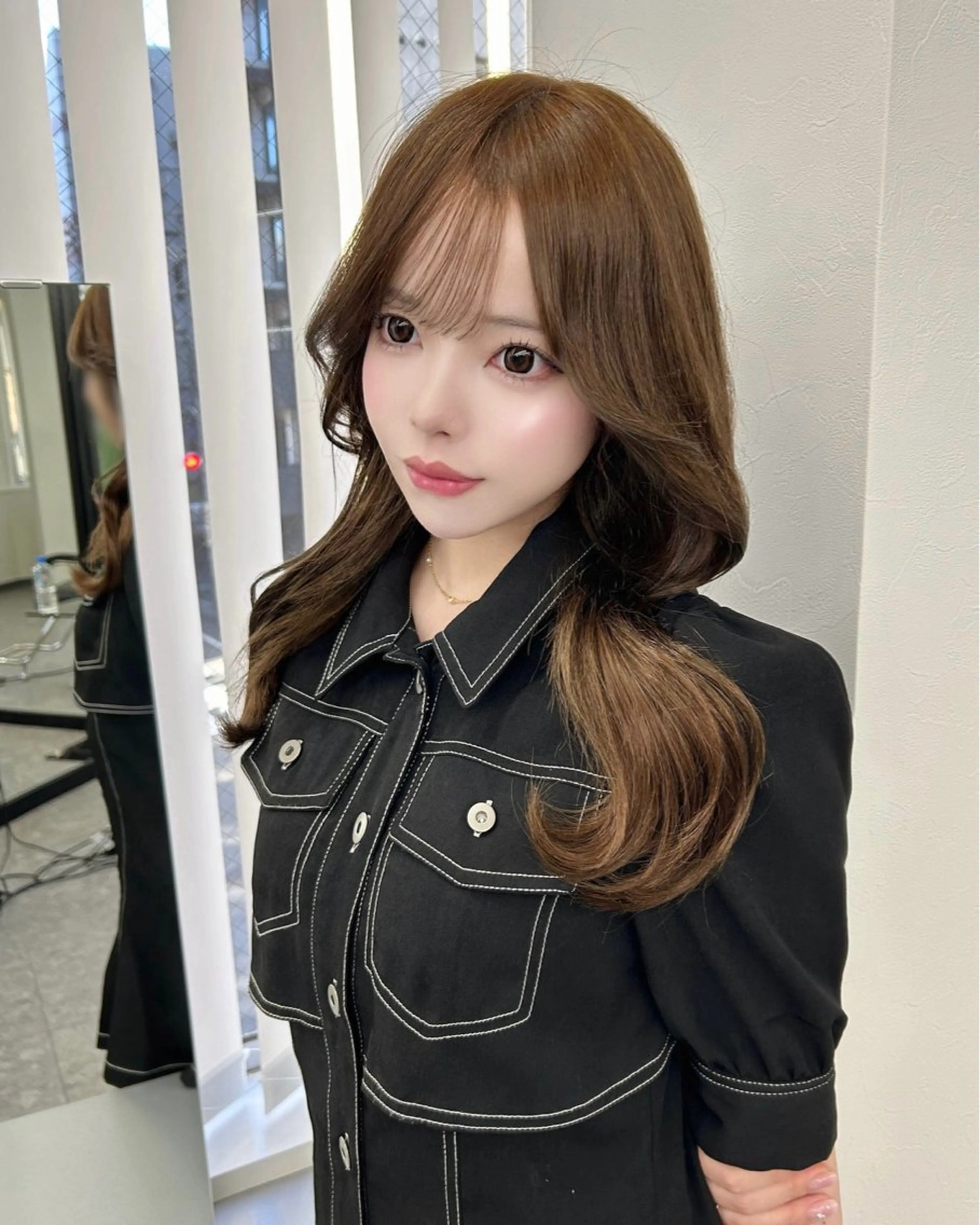 カラー ベージュカラー ブラウンカラー ブラウンベージュ ヘアカラー LANDS所属・nanaka 🤍韓国ワンホンヘアのヘアスタイル