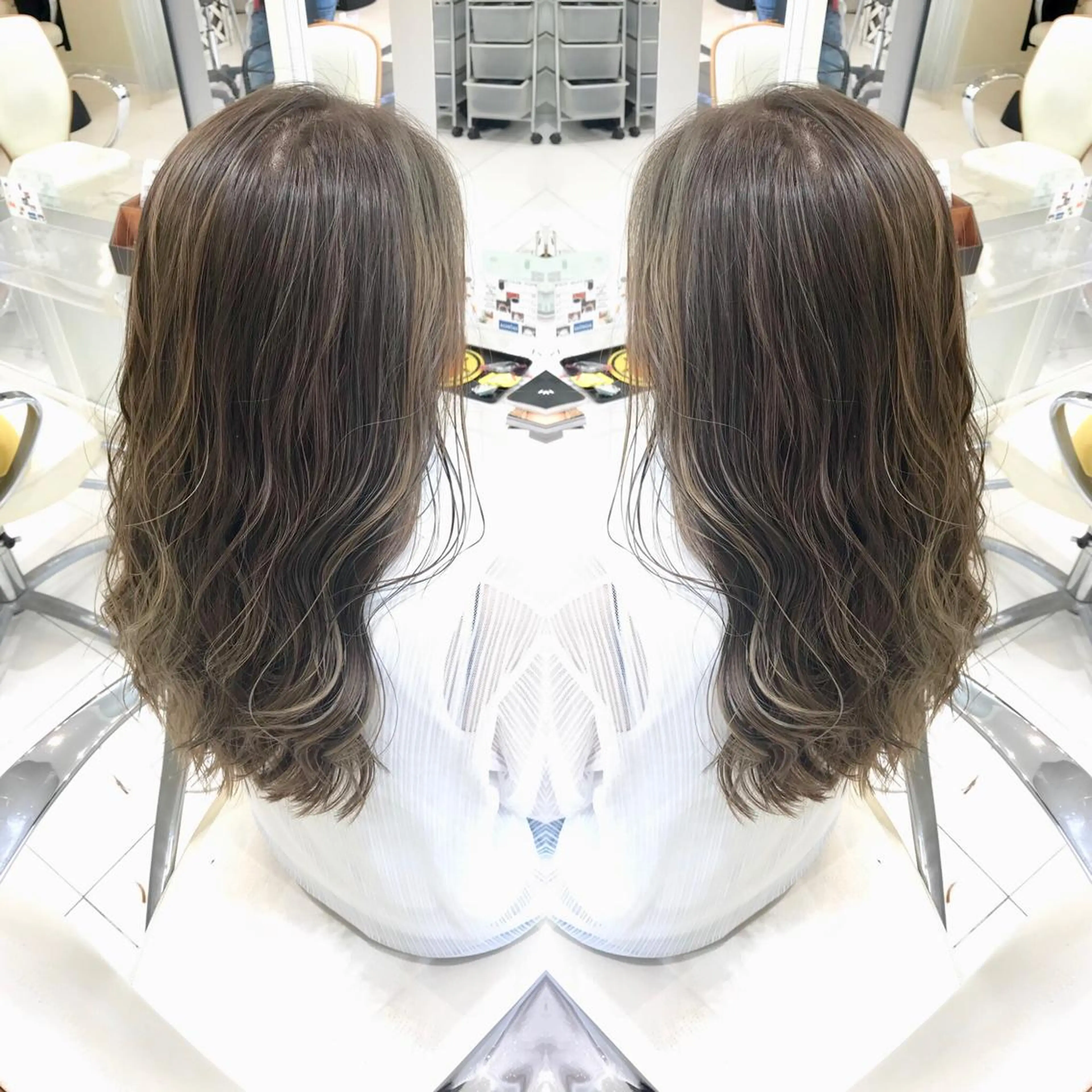 ミディアム カラー グレージュ ハイライトカラー ハイライト カット トリートメント D.log 大和西大寺店所属・川崎 雅大のヘアスタイル