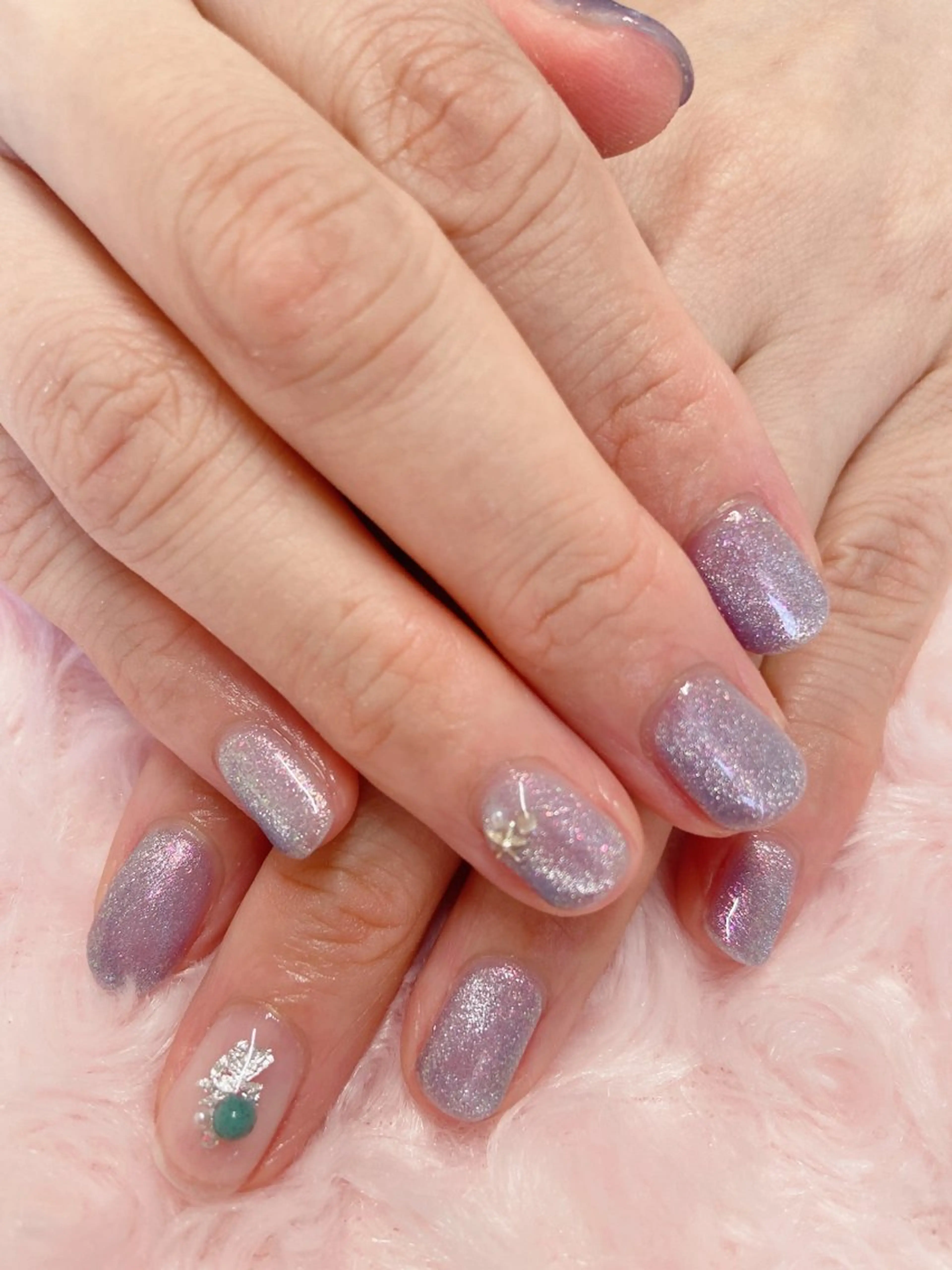 ネイル アートネイル ブルー マグネットネイル ハンドネイル nail salon Berry所属・前田 りかのネイルデザイン