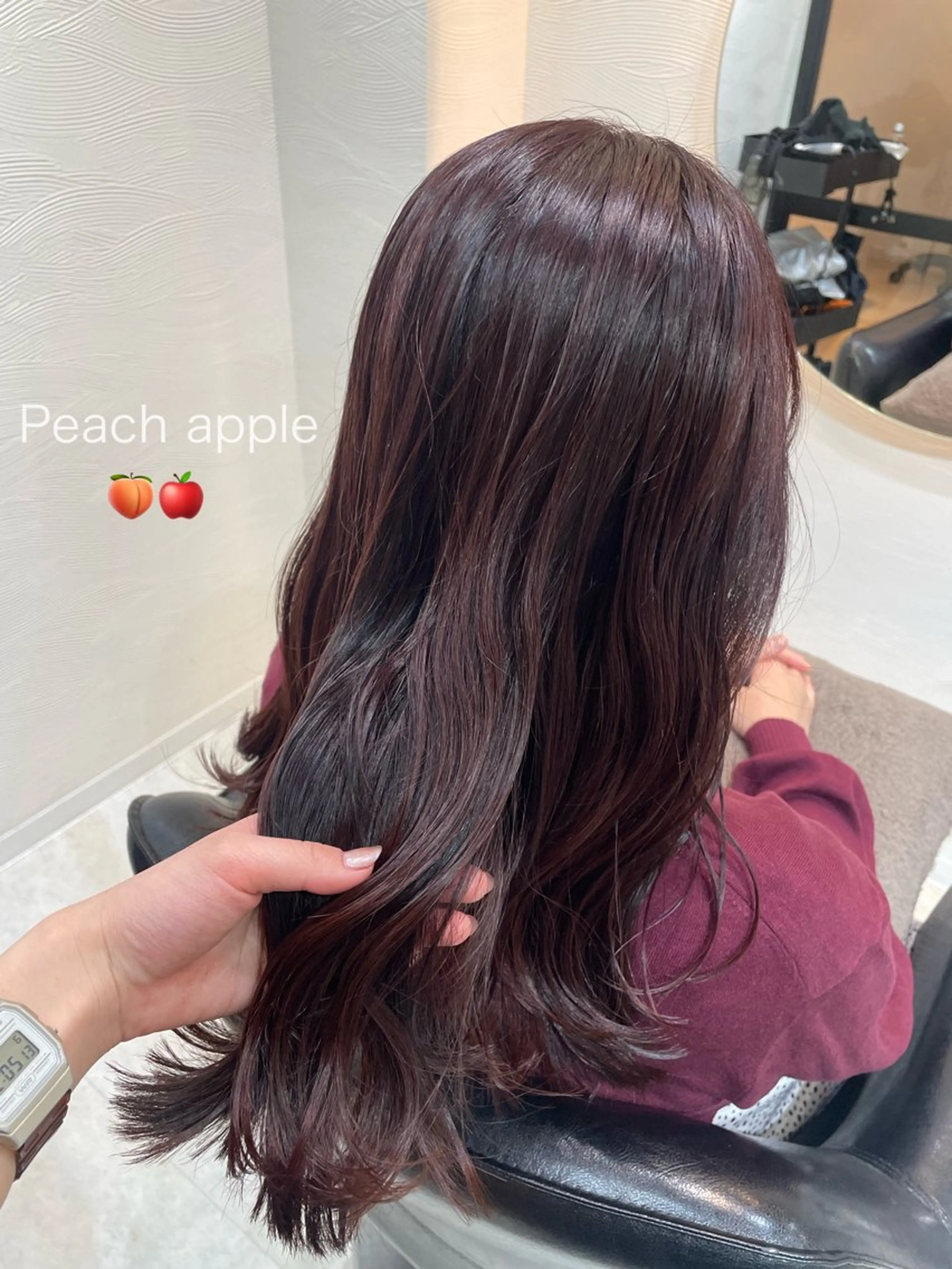 ロング カラー ピンクカラー カット ヘアカラー トリートメント 🍒透明感カラー NO.1/ララ🍒のヘアスタイル