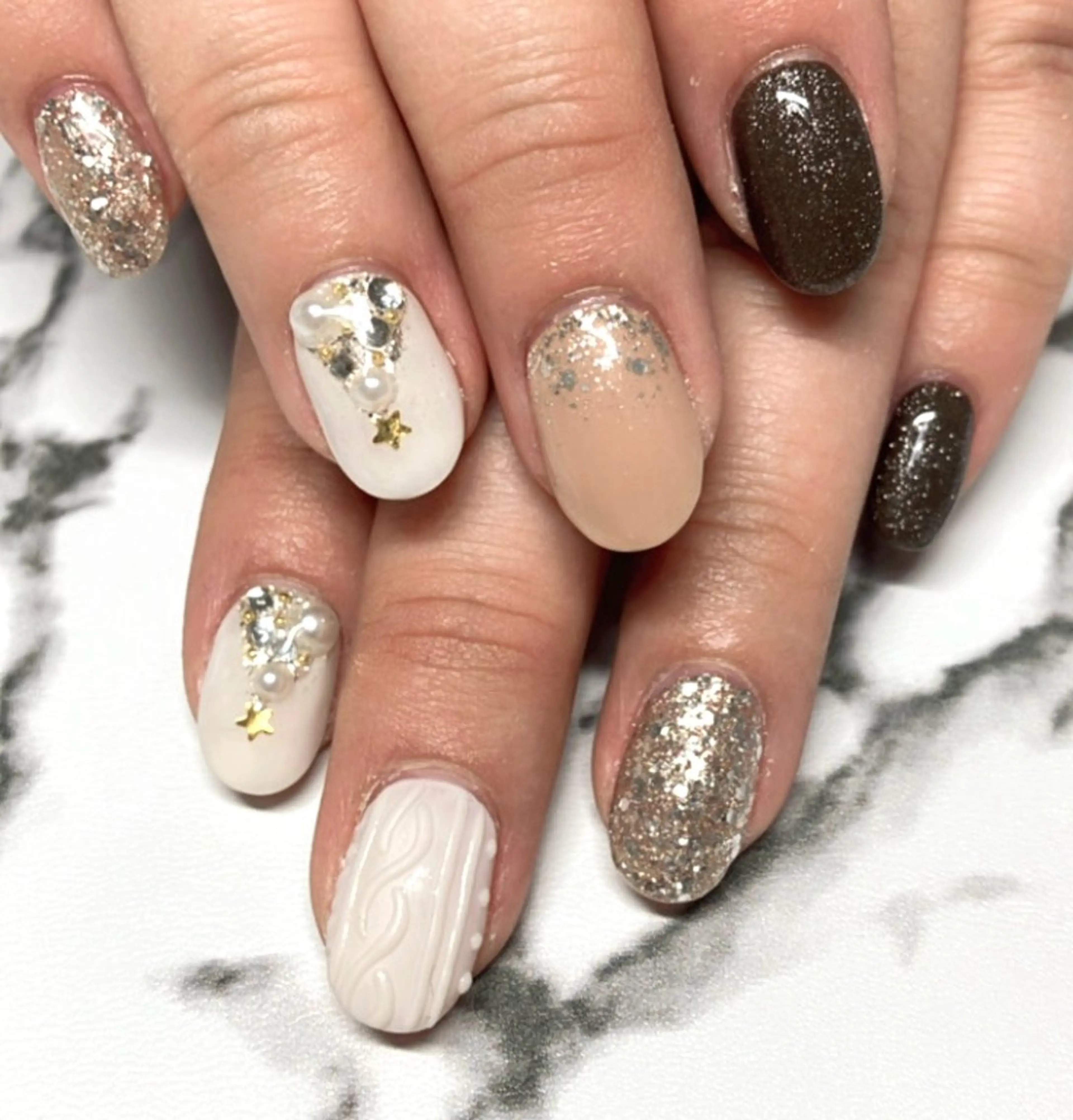 ネイル シンプルネイル 冬ネイル クリスマス KAONAIL 【Sakurai】のネイルデザイン