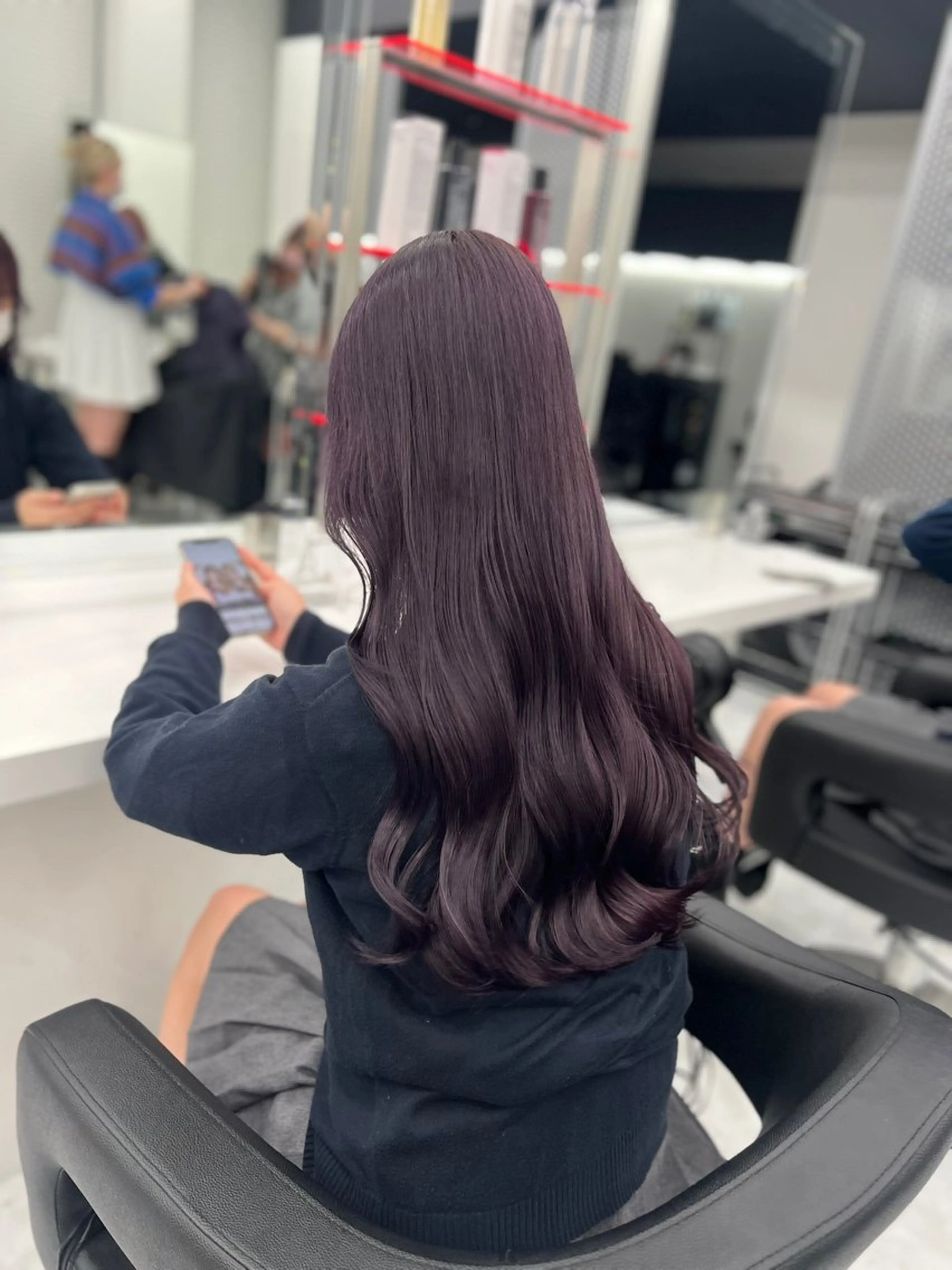 ロング カラー ヘアカラー トリートメント ヘアセット ダブルカラー特化💖 韓国ヘア💖りくのヘアスタイル