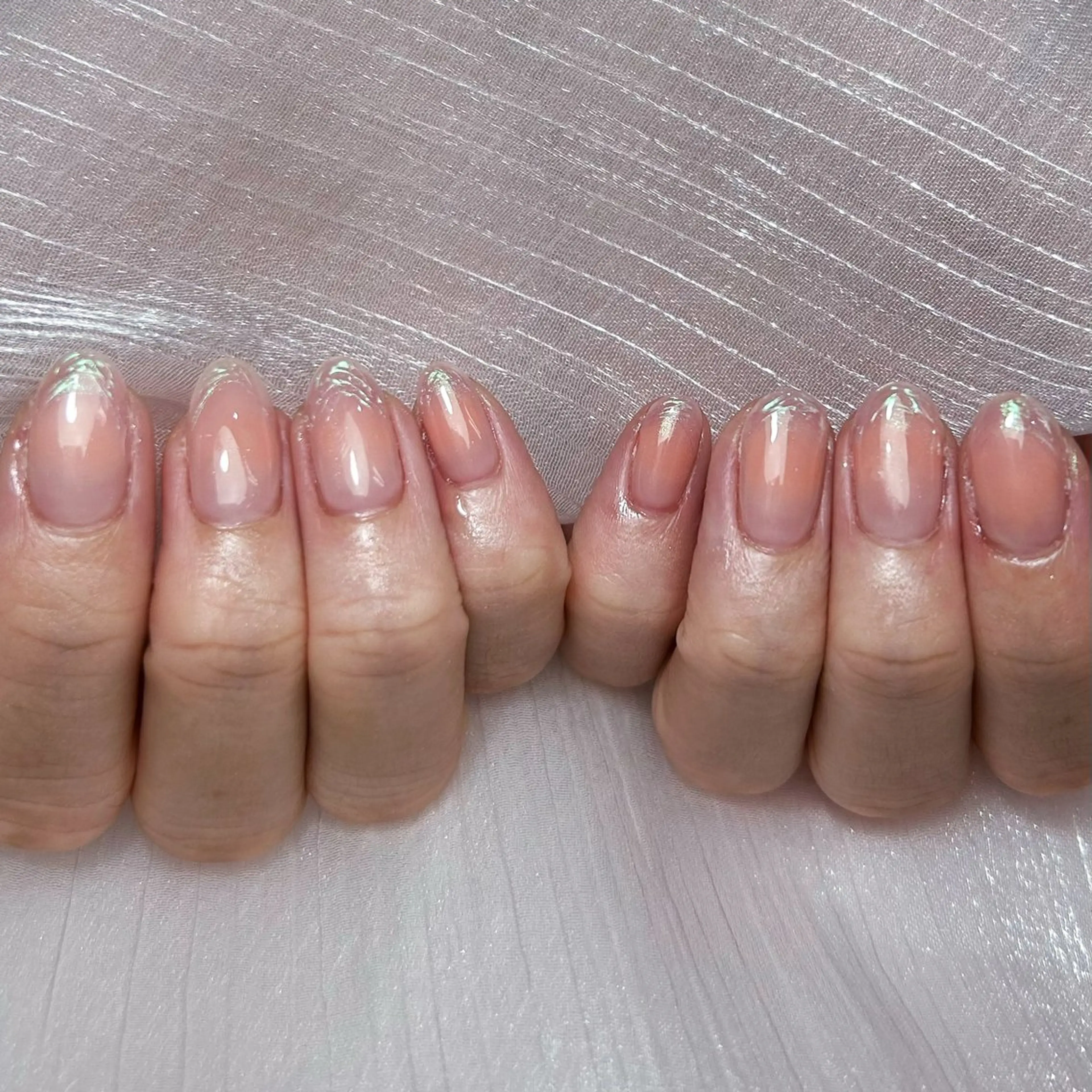 ネイル オーロラネイル チークネイル クリアネイル ジェルネイル キラキラネイル DEMAIN- 🌸のネイルデザイン