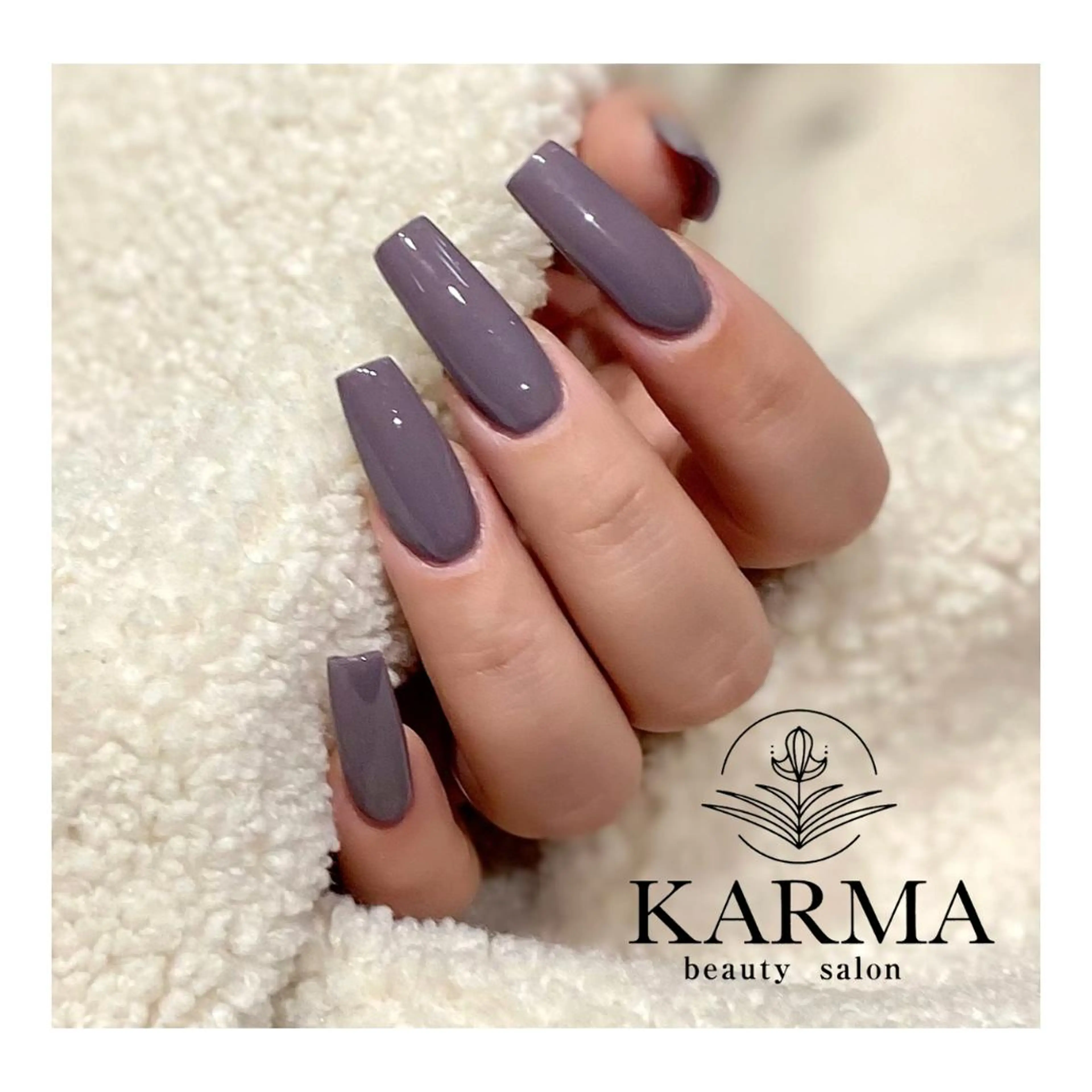 ロング ネイル ワンカラーネイル スカルプネイル ハンドネイル KARMA salonのネイルデザイン