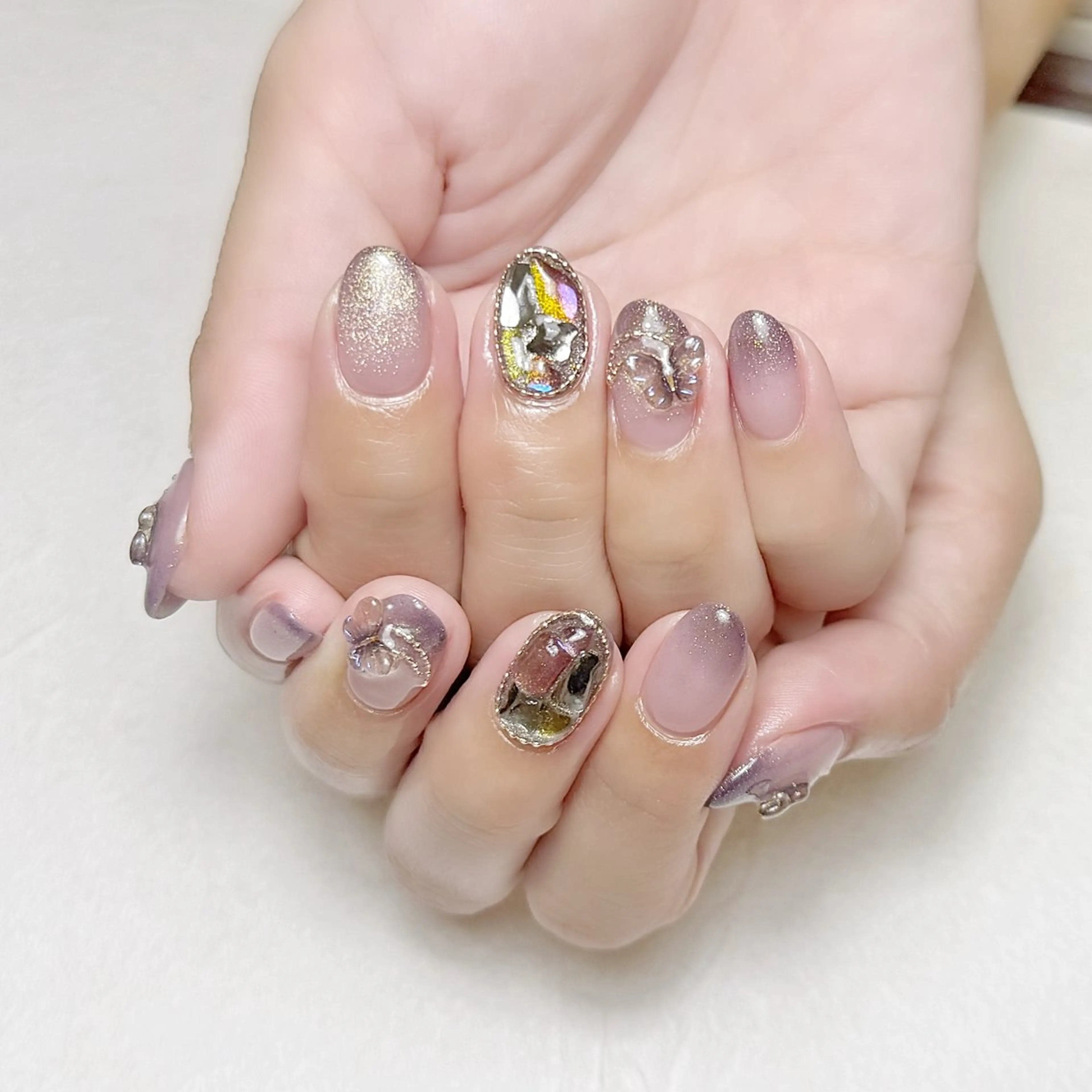 ネイル グラデーション マグネットネイル パープル rouse nail RISATOのネイルデザイン