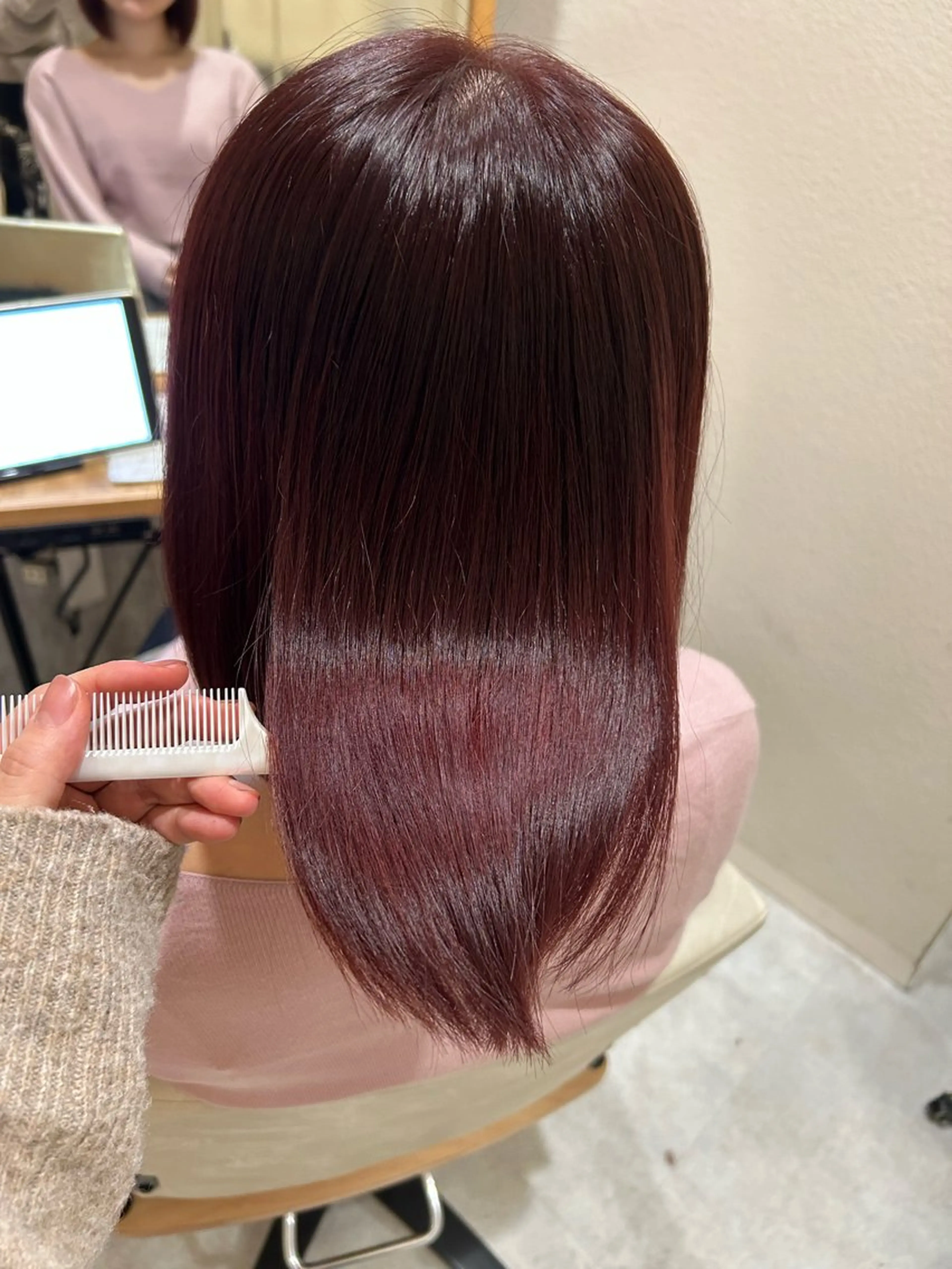 カラー レッドカラー 森田 遥菜のヘアスタイル