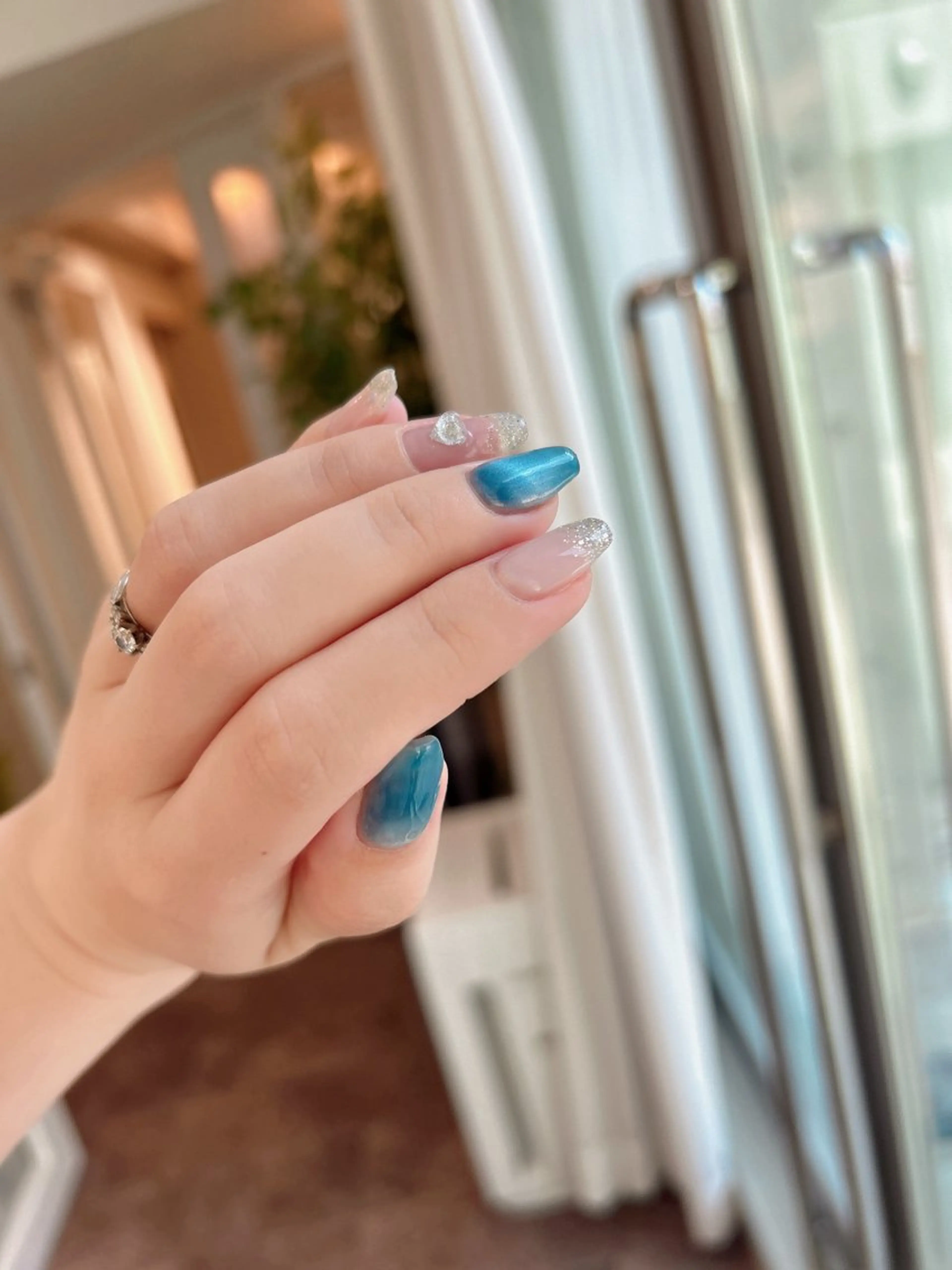 ネイル ブルー ラメ(グリッター) マグネットネイル NailSalon Radiaのその他イメージ