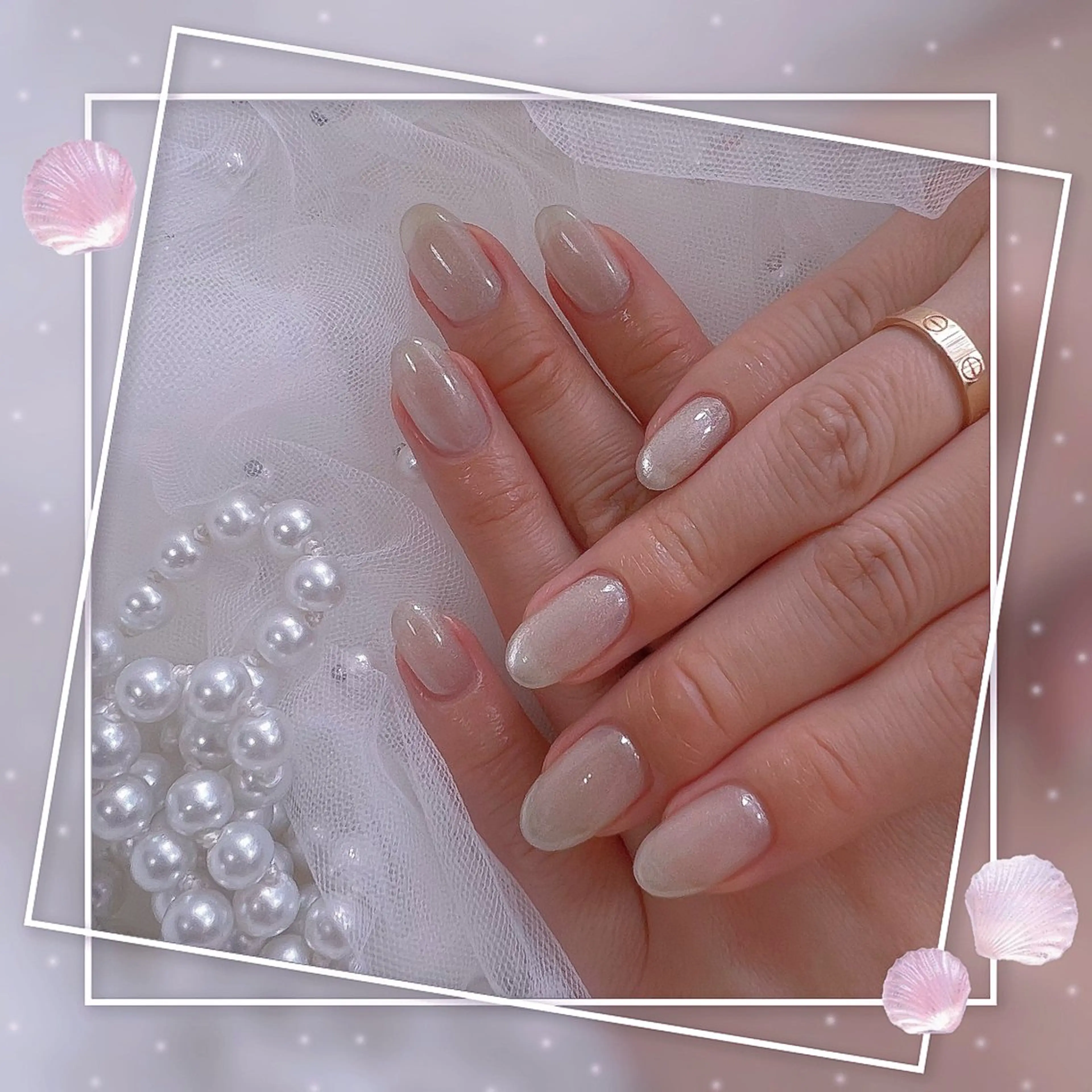 ネイル グラデーション マグネットネイル ピンク ワンホンネイル ハンドネイル ハンドケア Chill Nailsalonのネイルデザイン