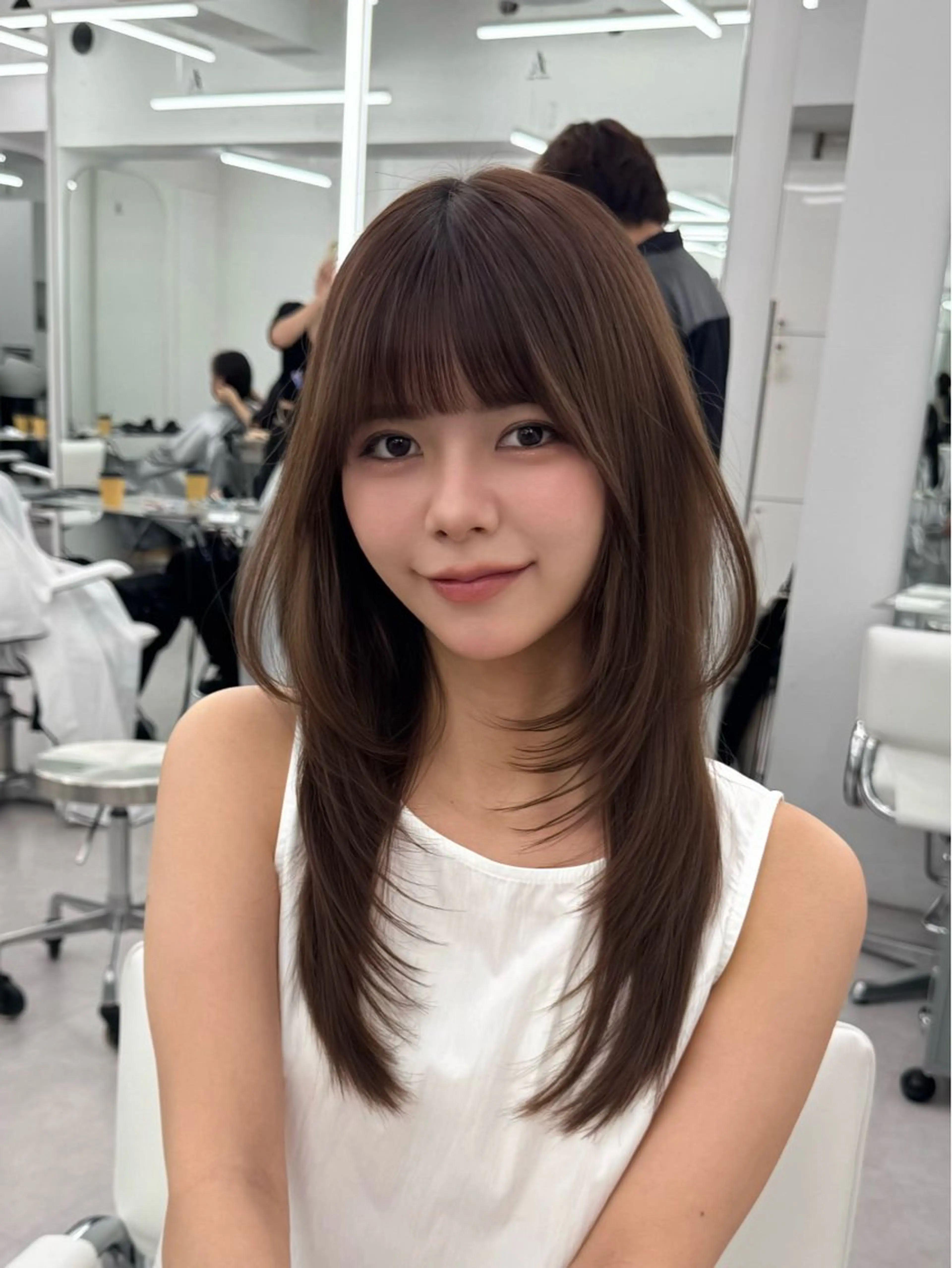 セミロング ヘアアレンジ カット ヘアカラー トリートメント 最小顔周り レイヤー特化/こうきのヘアスタイル