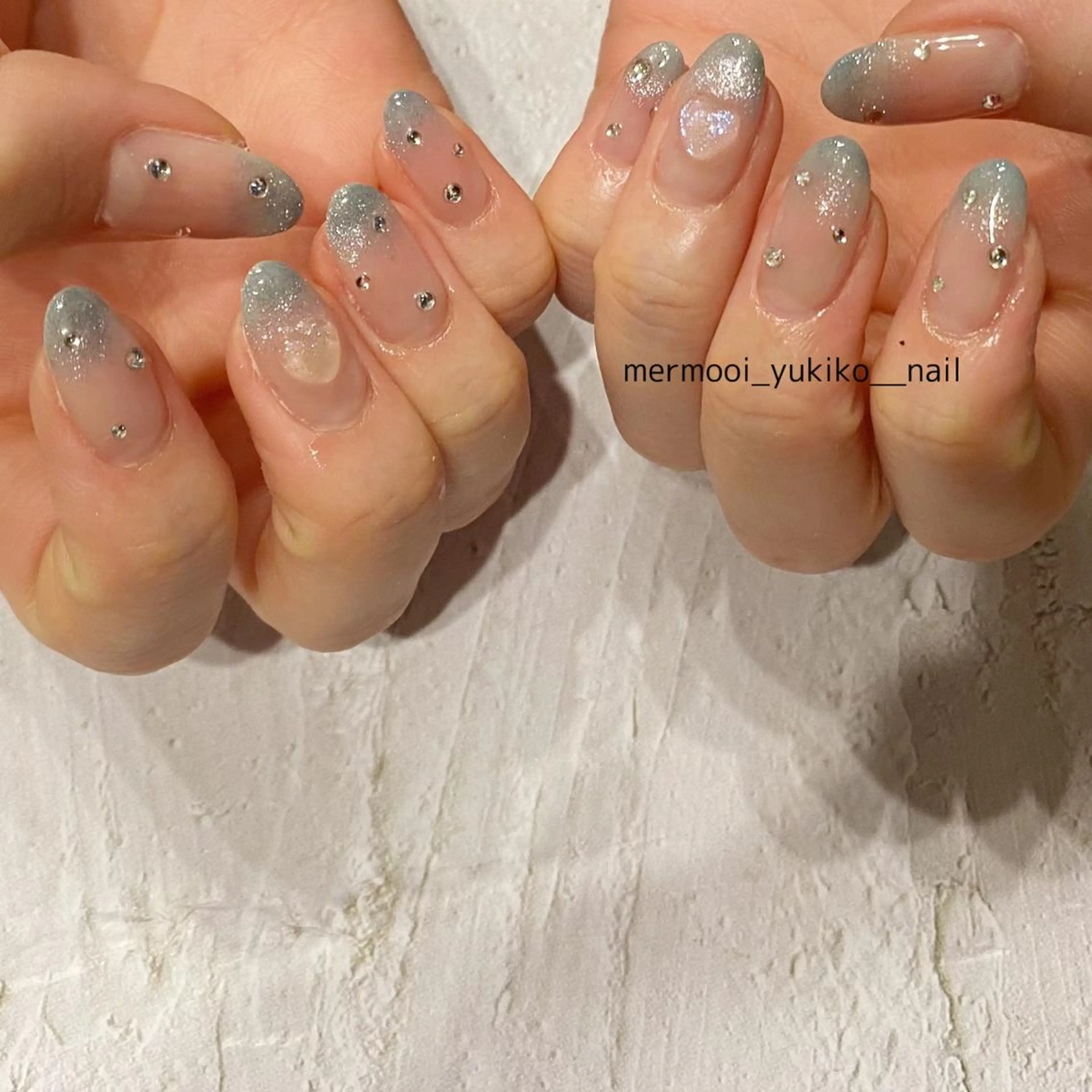 ネイル チークネイル クリアネイル フレンチネイル グラデーション ハート ハンドネイル mermooi nailのネイルデザイン