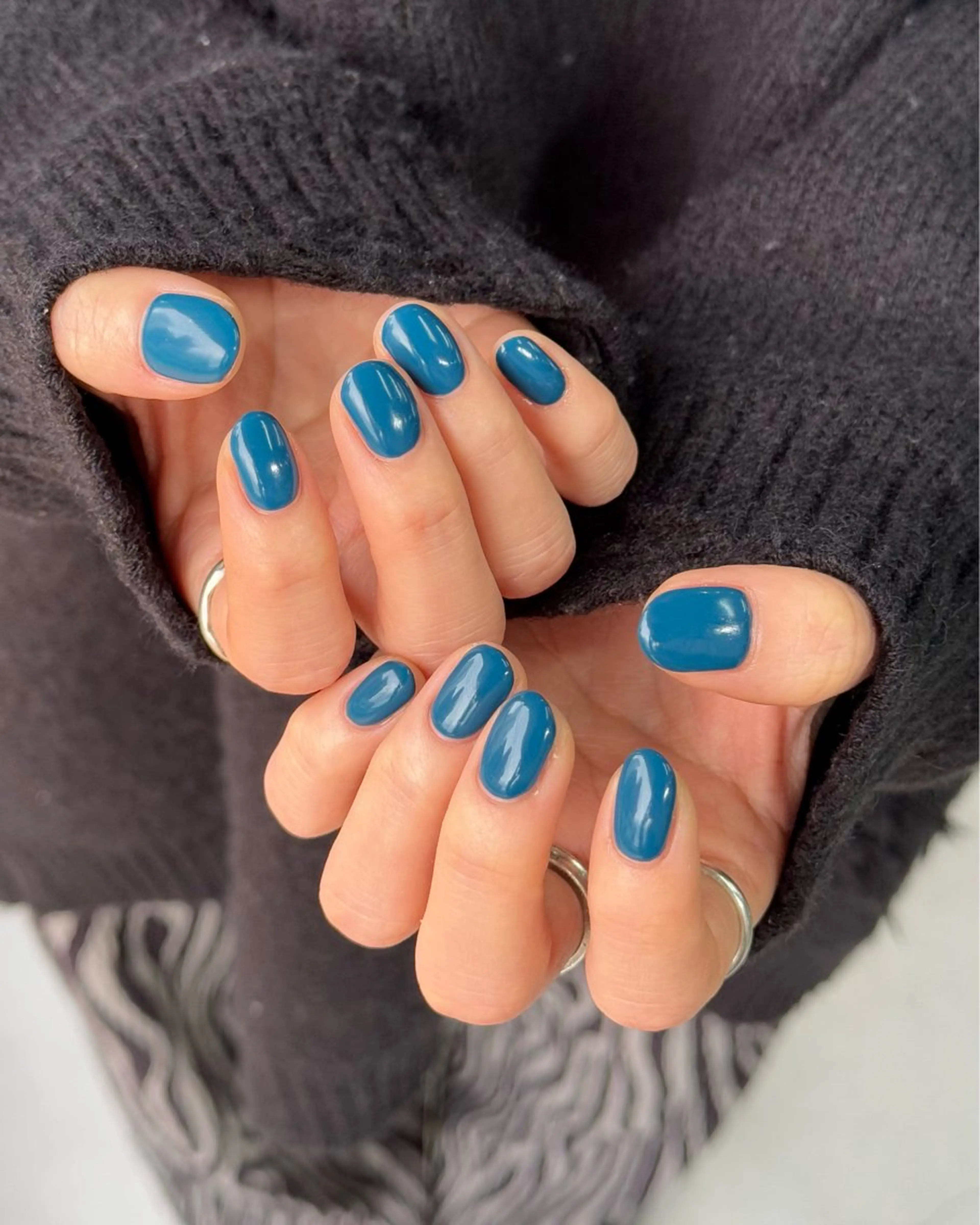 ネイル ブルー ワンカラーネイル ハンドネイル Momoka ネイリスト福岡/薬院のネイルデザイン