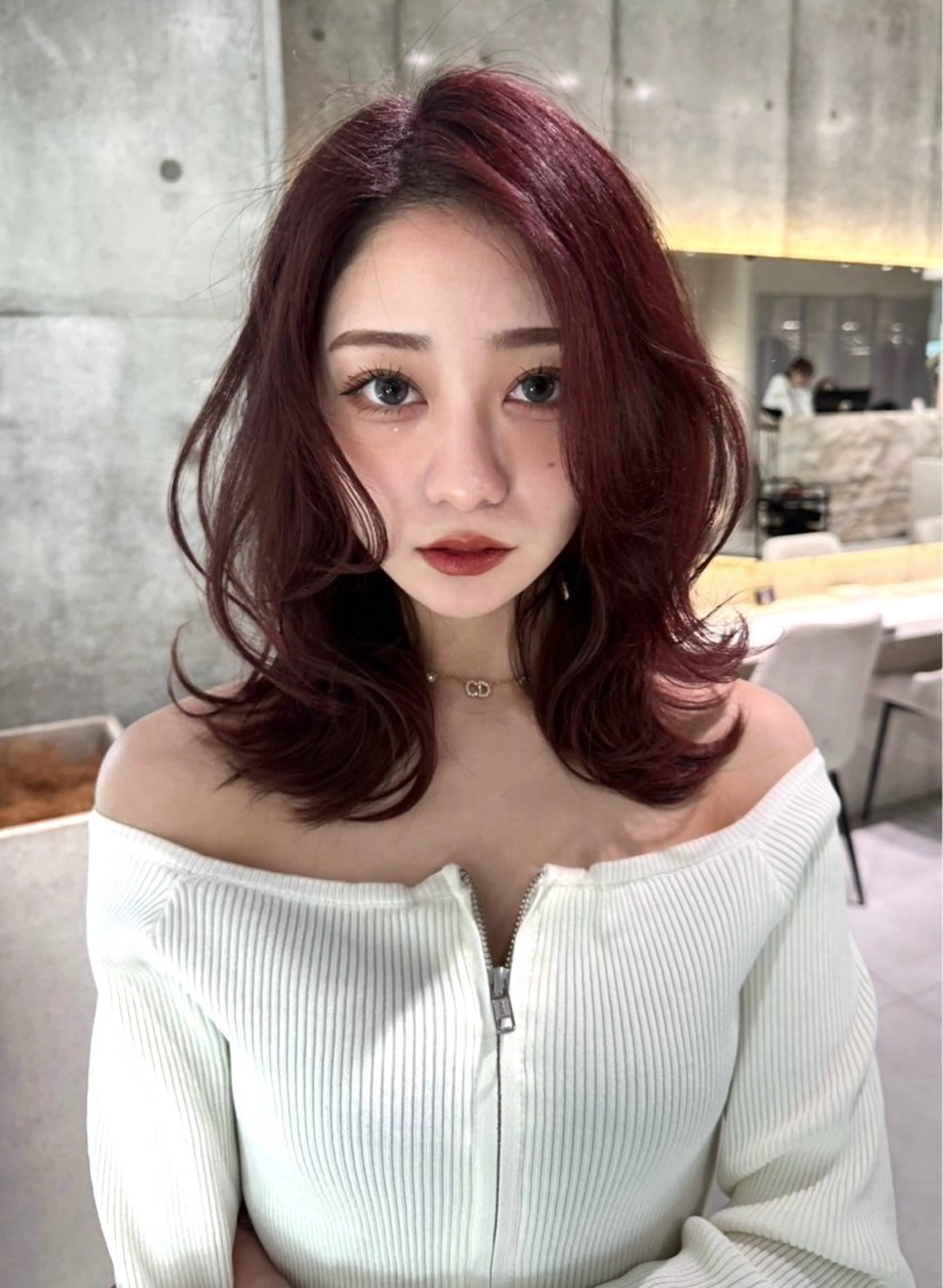 ミディアム カラー トリートメント 韓国🇰🇷レイヤー 透明感/秀瑛🩶のヘアスタイル