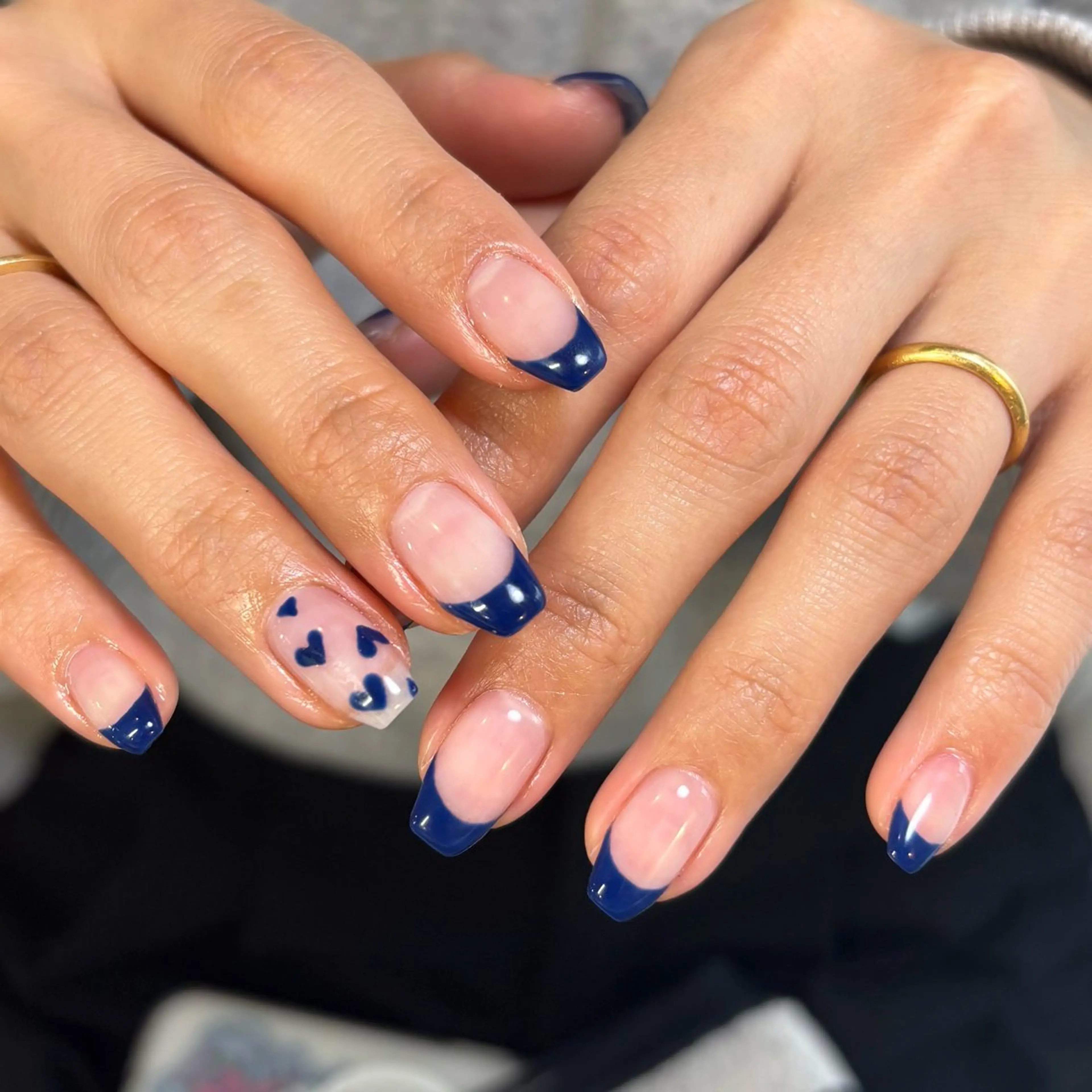 ネイル ネイビー ハンドネイル LYLY nail and beauty所属・LYLY yukiのネイルデザイン