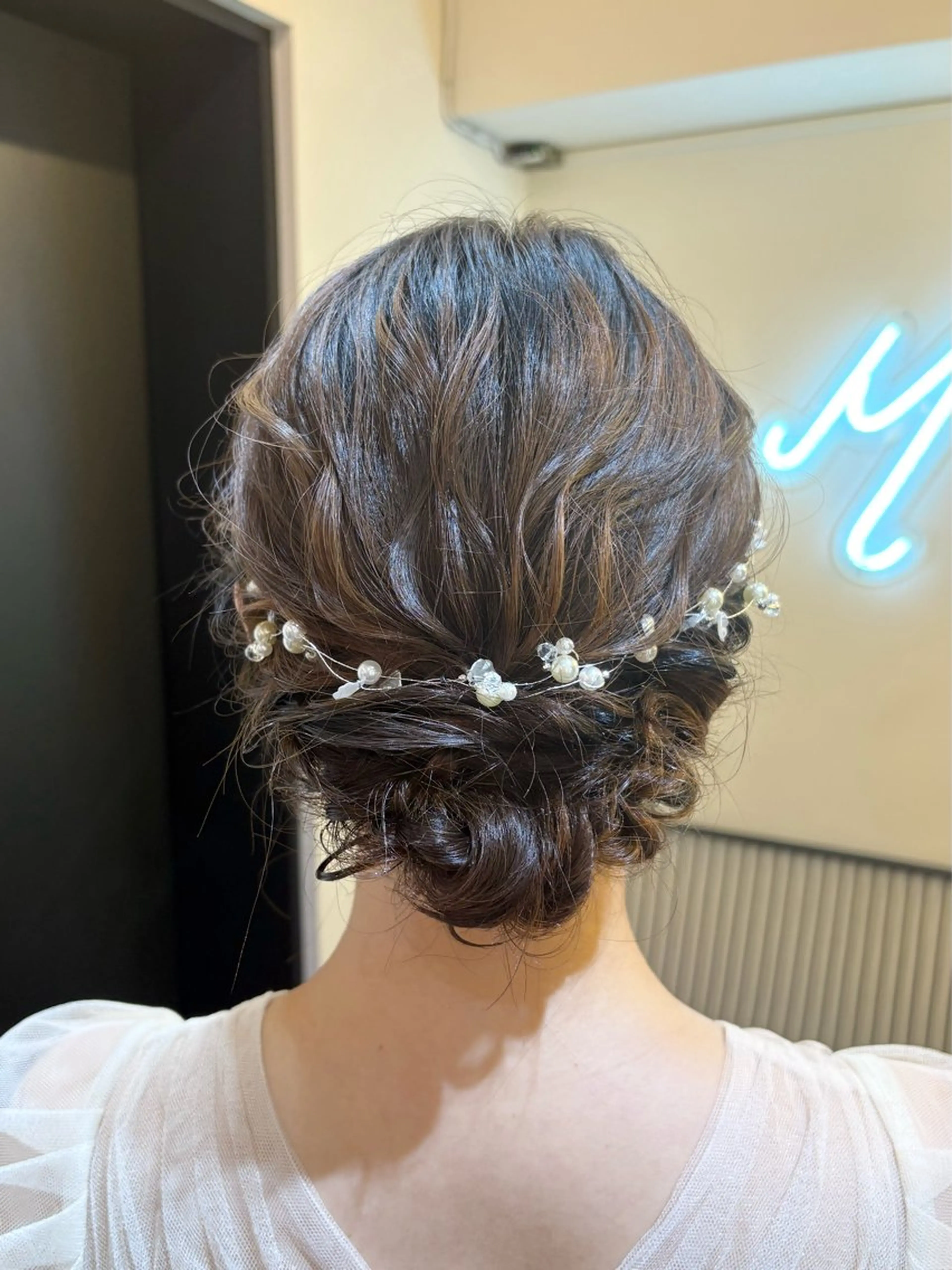 ミディアム ヘアアレンジ ヘアセット 艶ピンク*ヘアセット 🌙shioriのヘアスタイル