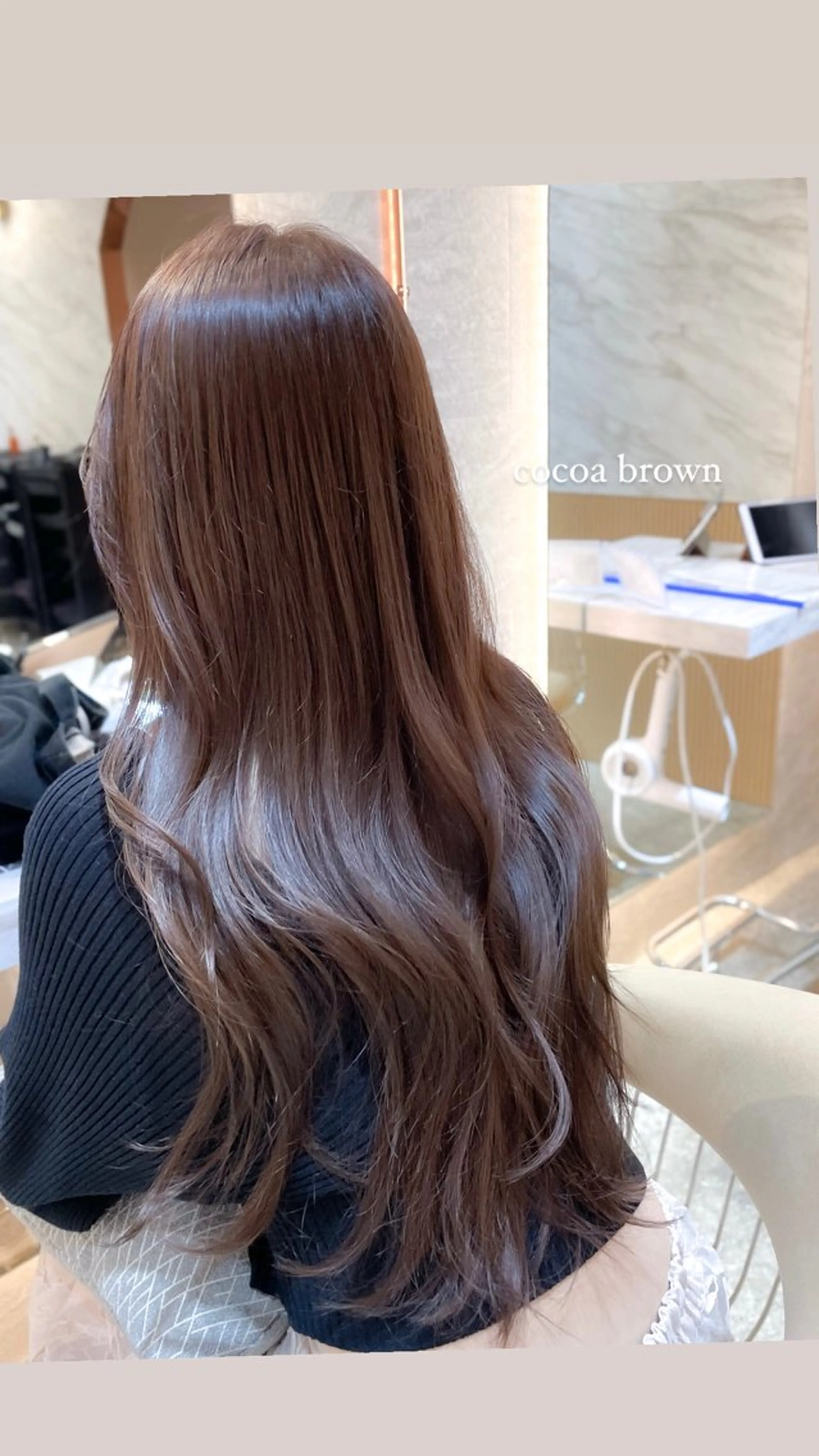 ロング カラー カット ヘアカラー トリートメント 透明感カラー／韓国 レイヤーmomokaのヘアスタイル