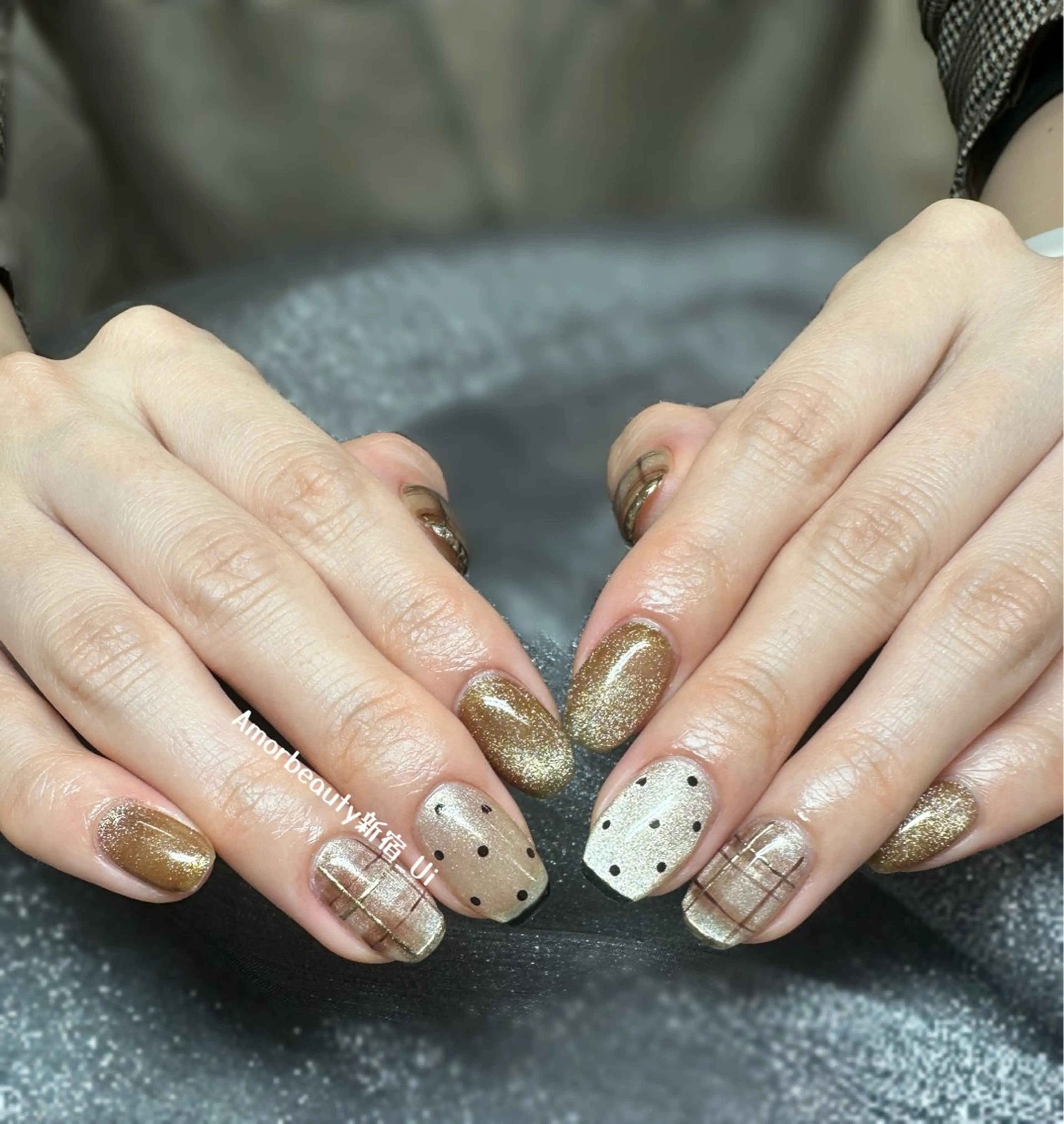 ネイル ハンドネイル Kaka_ パラジェル、長さだしのネイルデザイン