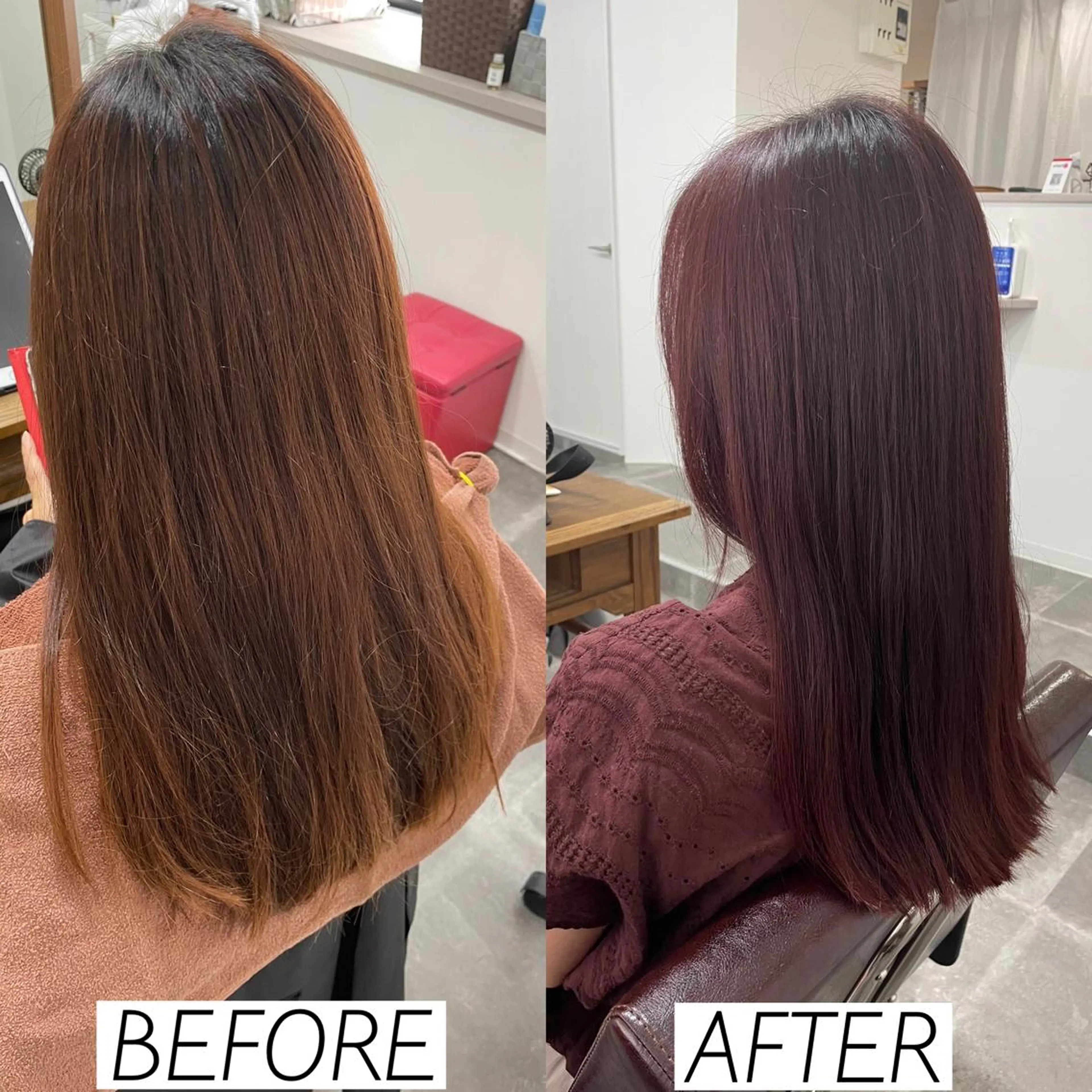 セミロング カラー ブリーチ ブリーチなしカラー ローズカラー 髪質改善 トリートメント カット ヘアカラー トリートメント 森田 一平のヘアスタイル