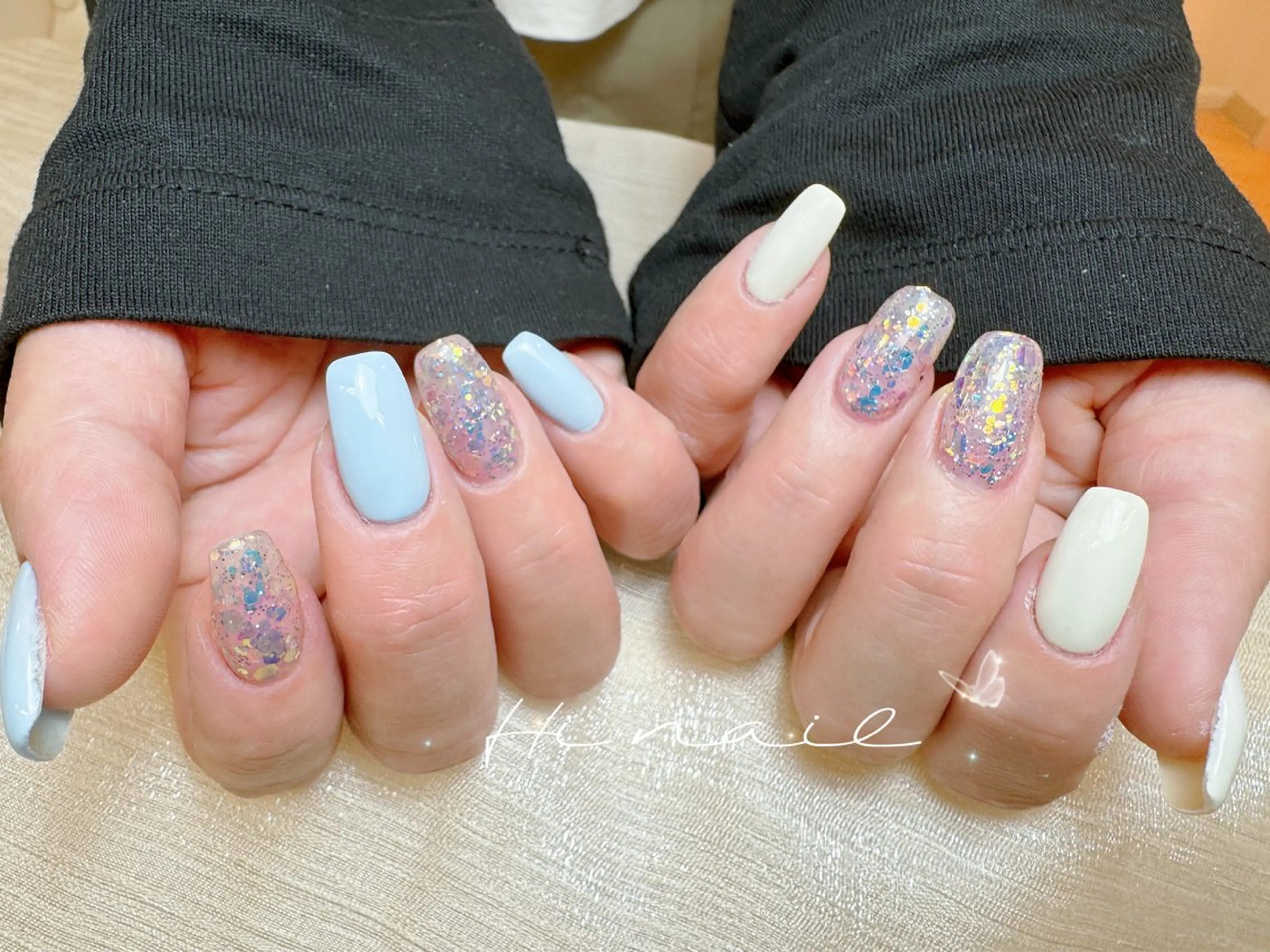 ネイル チークネイル フラッシュネイル フットネイル フレンチネイル ジェルネイル Hi nail 池袋東口のネイルデザイン
