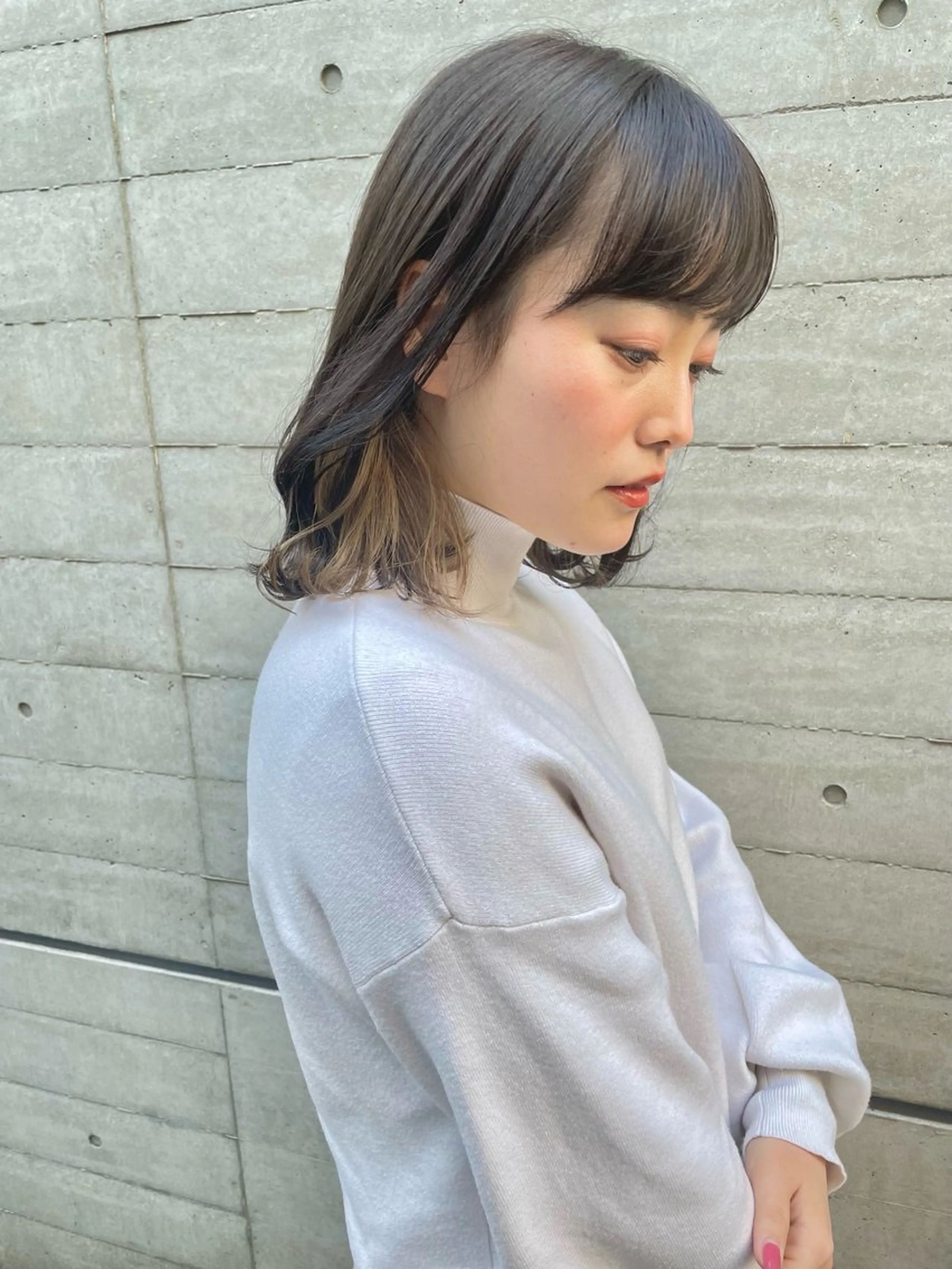 ミディアム カラー カット ヘアカラー トリートメント ツヤ美髪💐 髪質改善/高山愛来のヘアスタイル