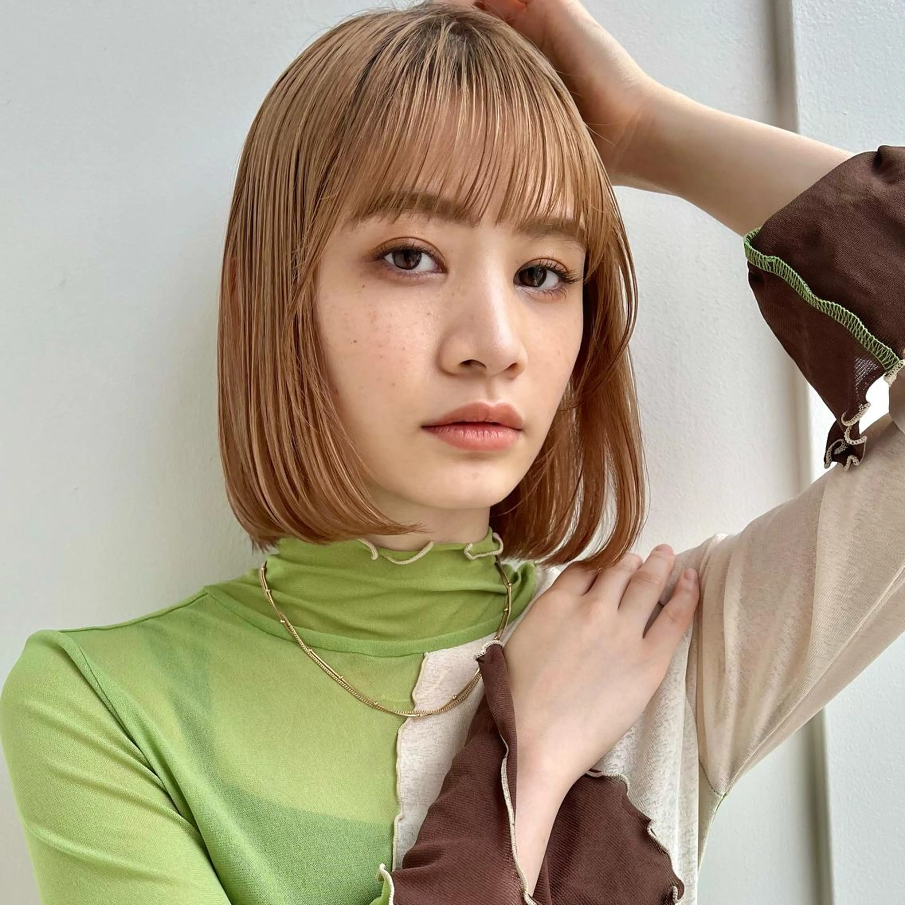 ショート カラー ボブ カット ヘアカラー あやめ【顔まわり/レ イヤー/柔らかカラ】のヘアスタイル