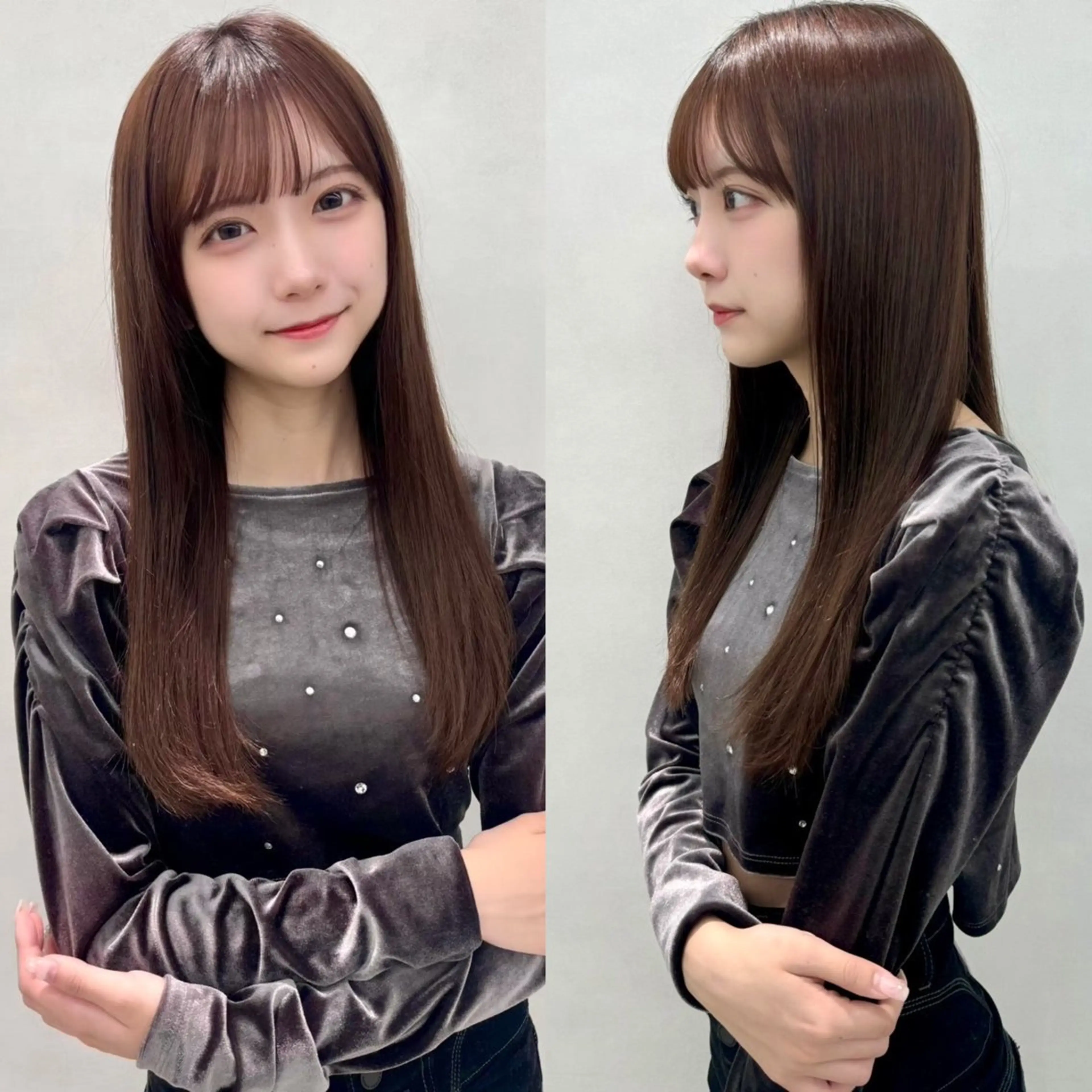 ロング カラー トリートメント 学割🍒韓国風カット 縮毛矯正市川悟のヘアスタイル