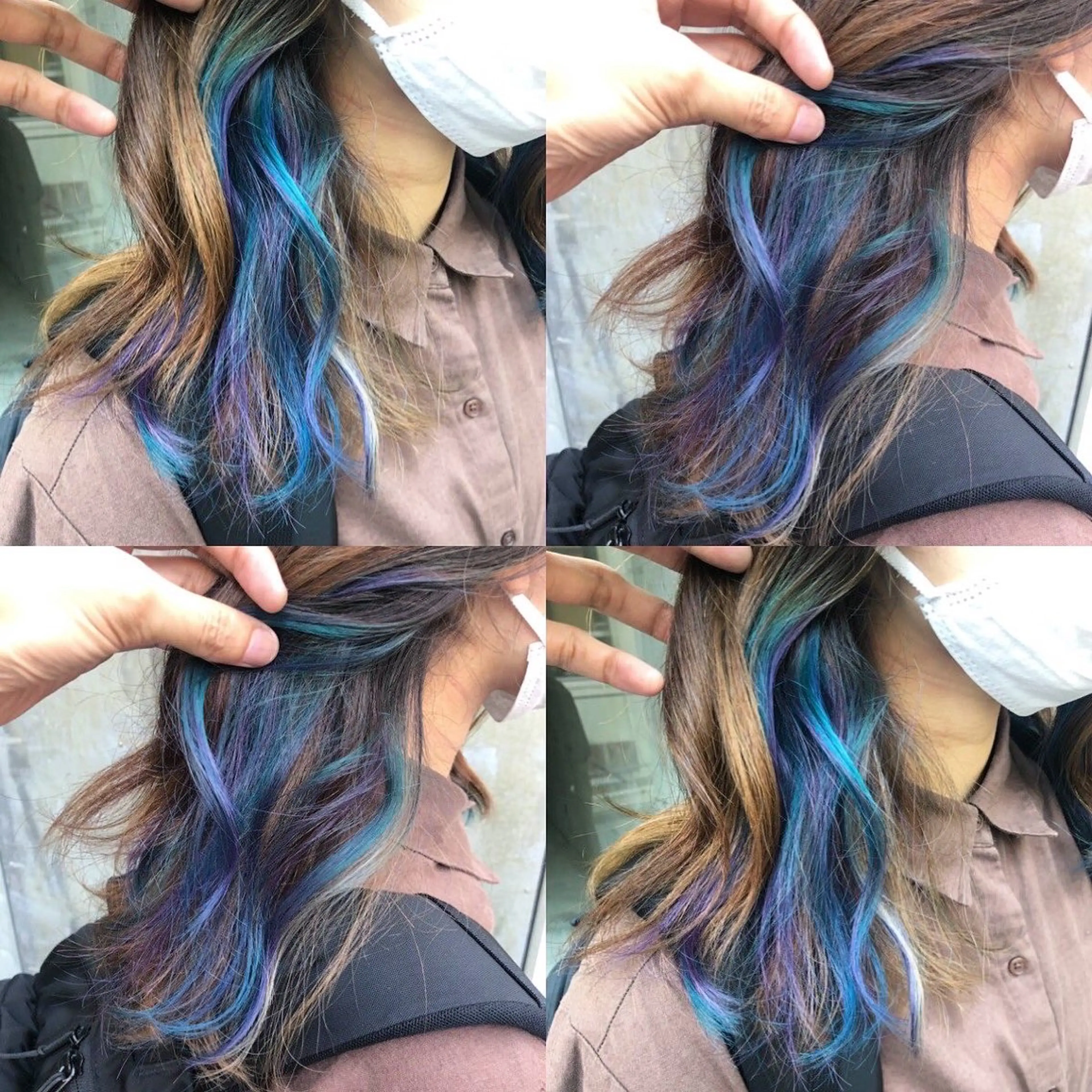 セミロング カラー ブリーチ イヤリングカラー インナーカラー ユニコーンカラー 卒業式のヘアスタイル カット ヘアカラー トリートメント 原宿サロン代表 デザインカラー伊藤卓のヘアスタイル