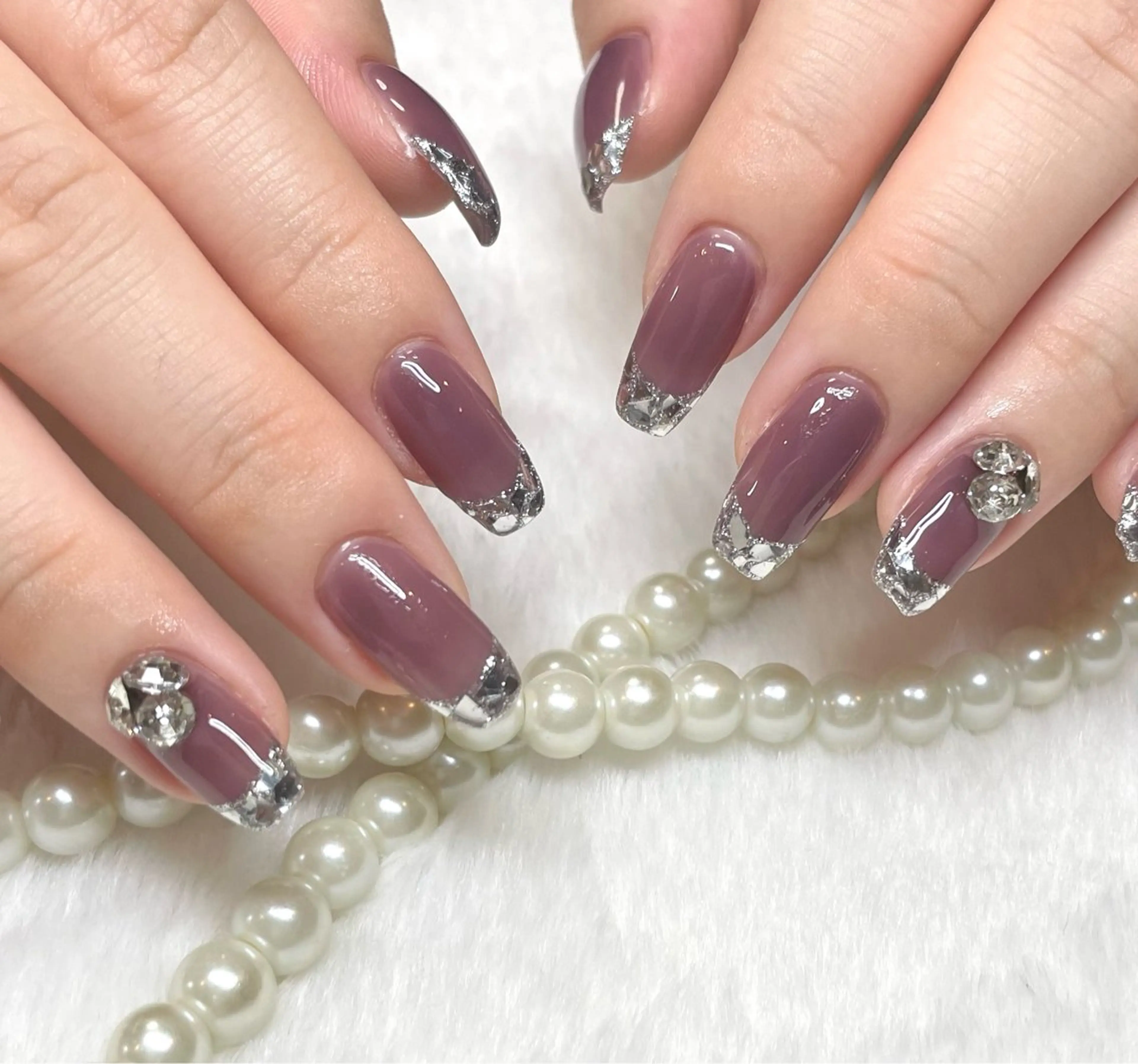 うるキラ★ガラスフレンチ/新規又は1ヶ月以内付け替えオフ無料♪の写真