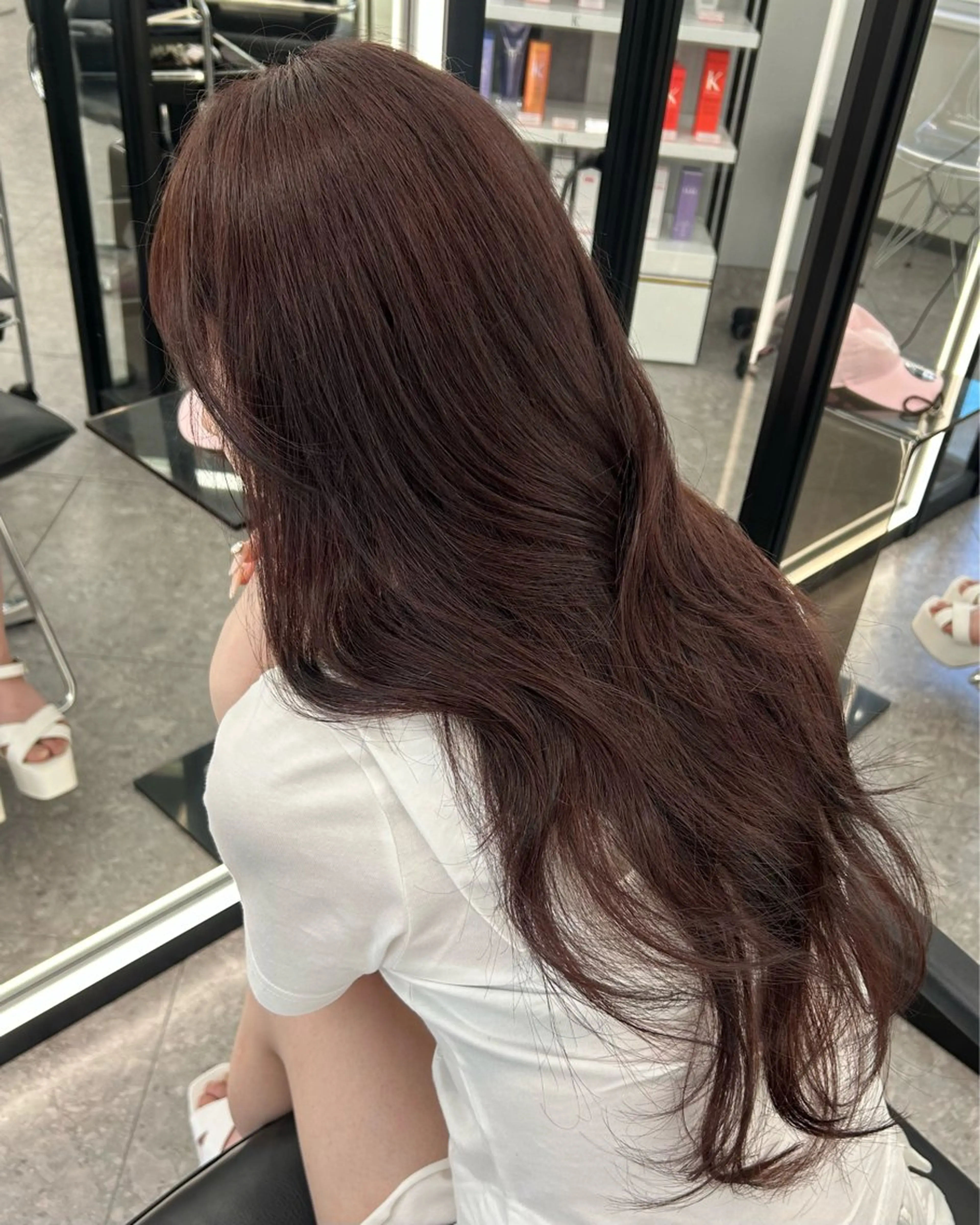 ロング カラー カット ヘアカラー LANDS所属・nanaka 🤍韓国ワンホンヘアのヘアスタイル