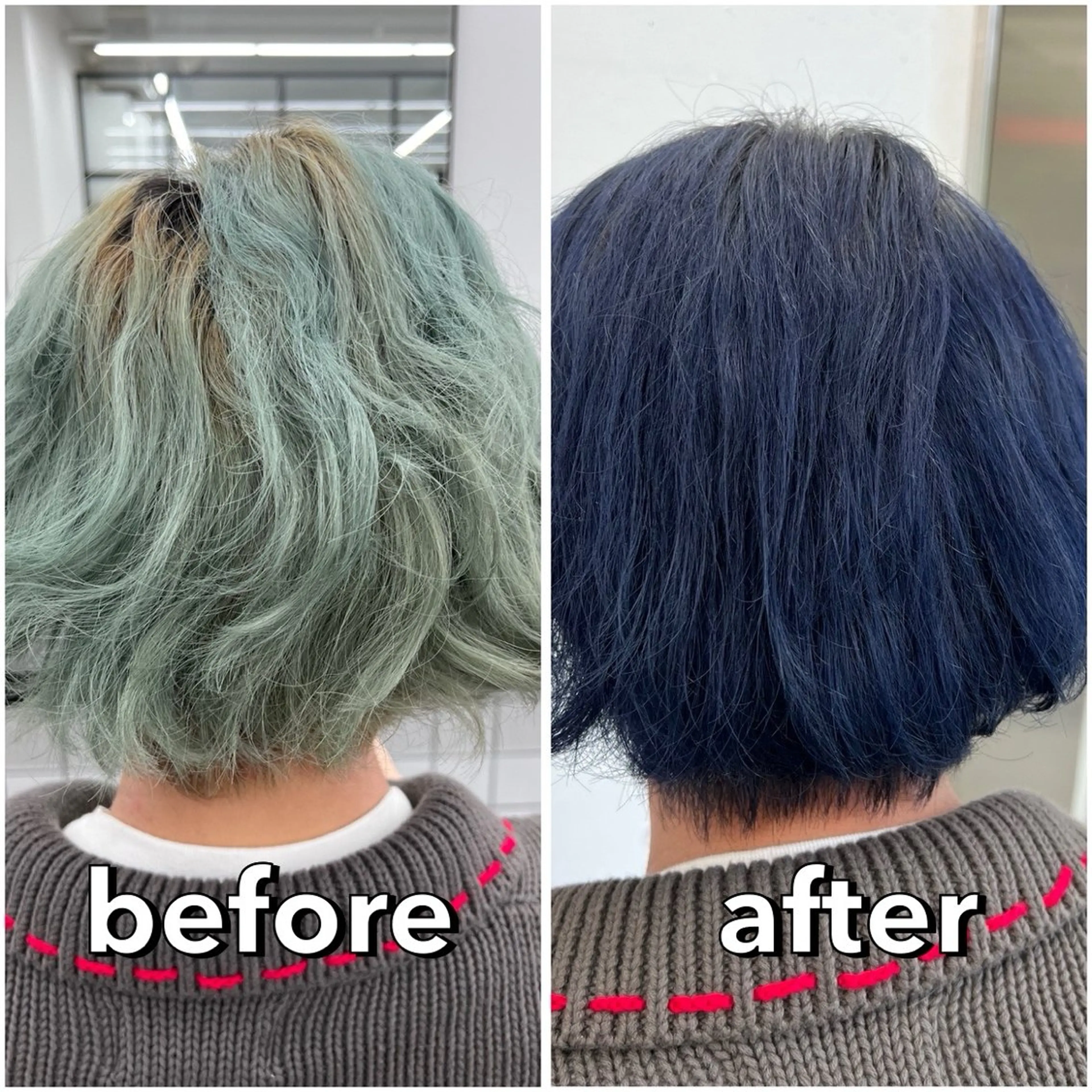カラー メンズ メンズブリーチ ブリーチ ブルーカラー ネイビーカラー ヘアカラー トリートメント あすか JILLSTUDIOのヘアスタイル
