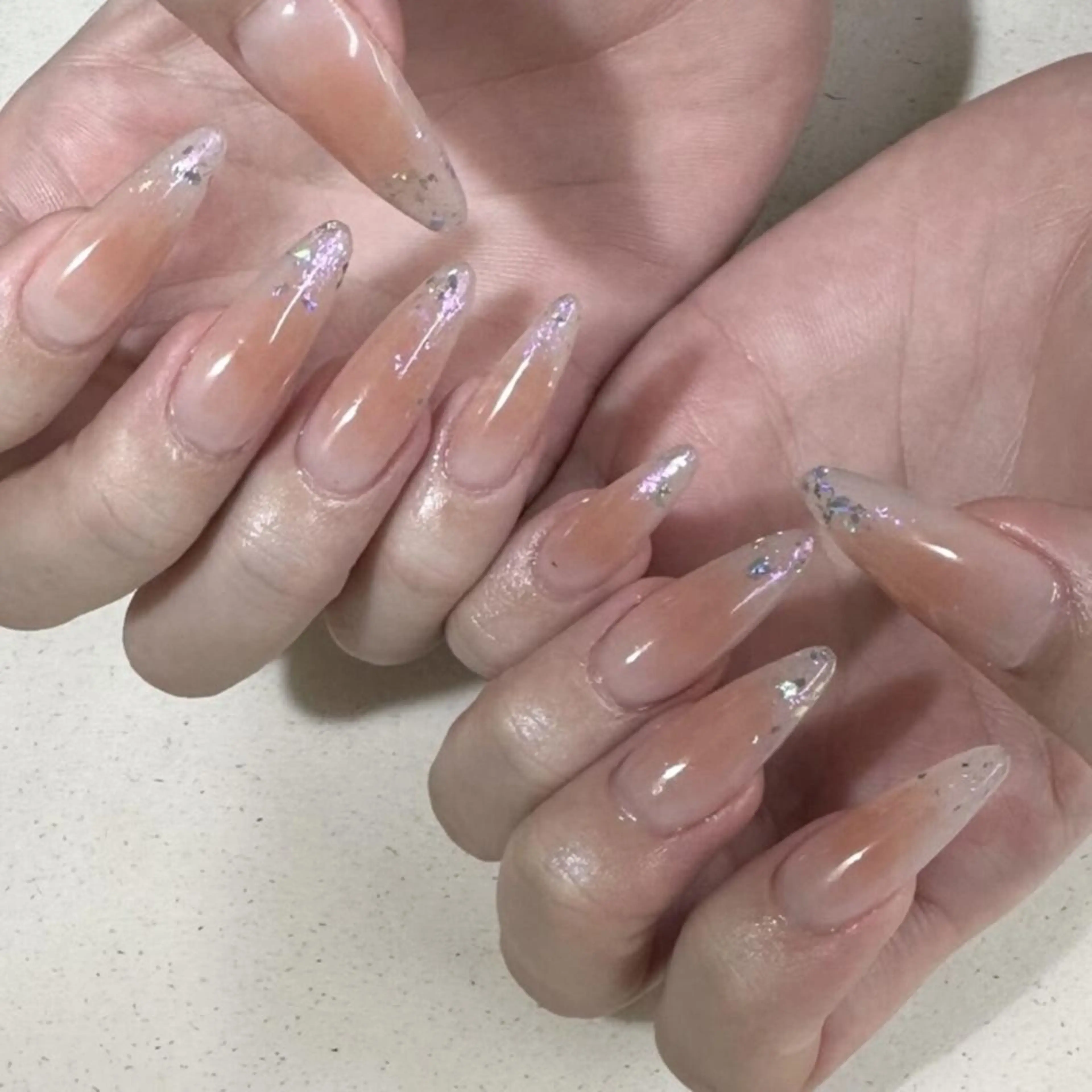 ネイル チークネイル 長さ出し 韓国ネイル ニュアンスネイル スカルプネイル nailstudio eviz新宿店のネイルデザイン