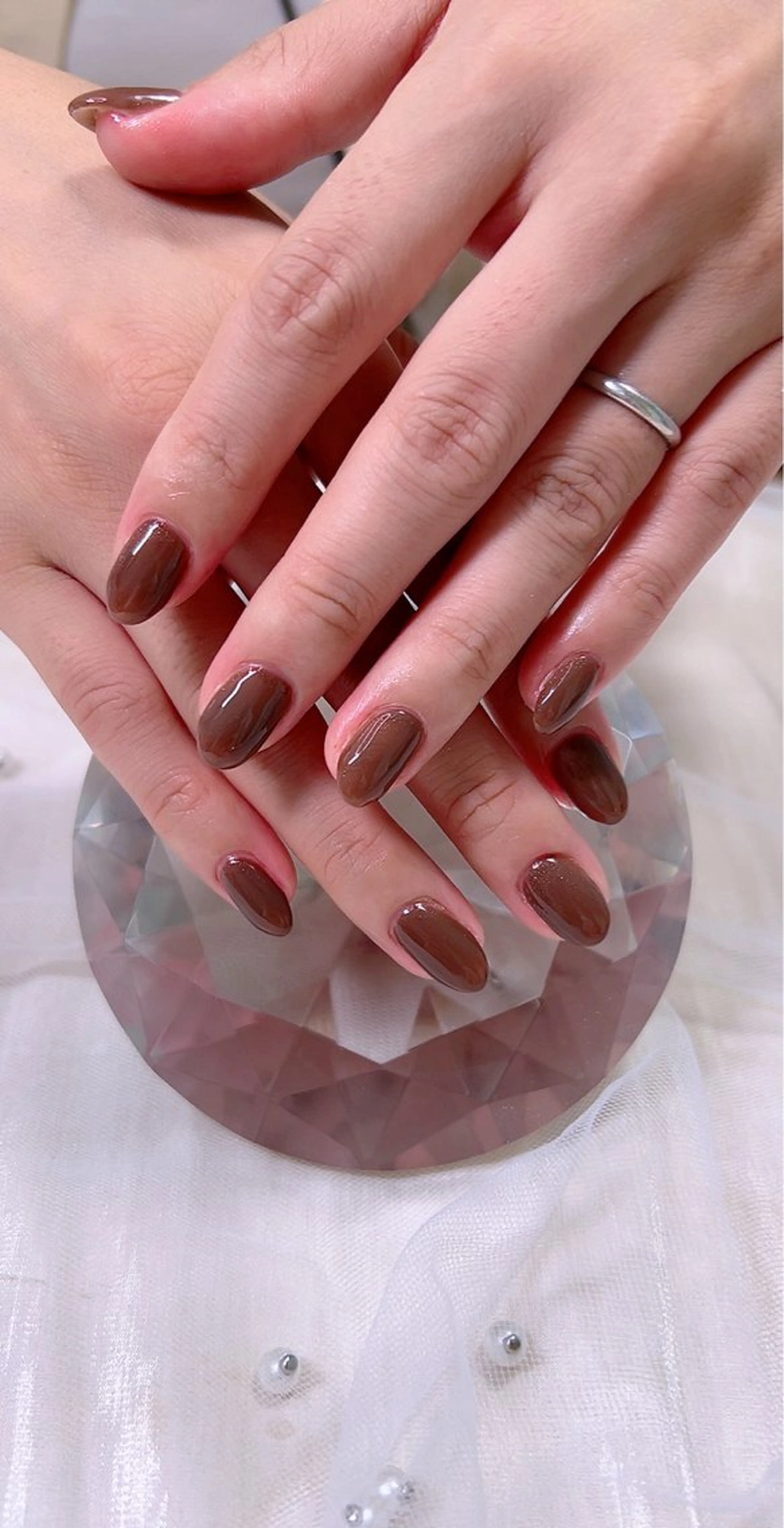 ネイル べっ甲ネイル ラメ(グリッター) オフィスネイル シンプルネイル Cute Tips nailのネイルデザイン