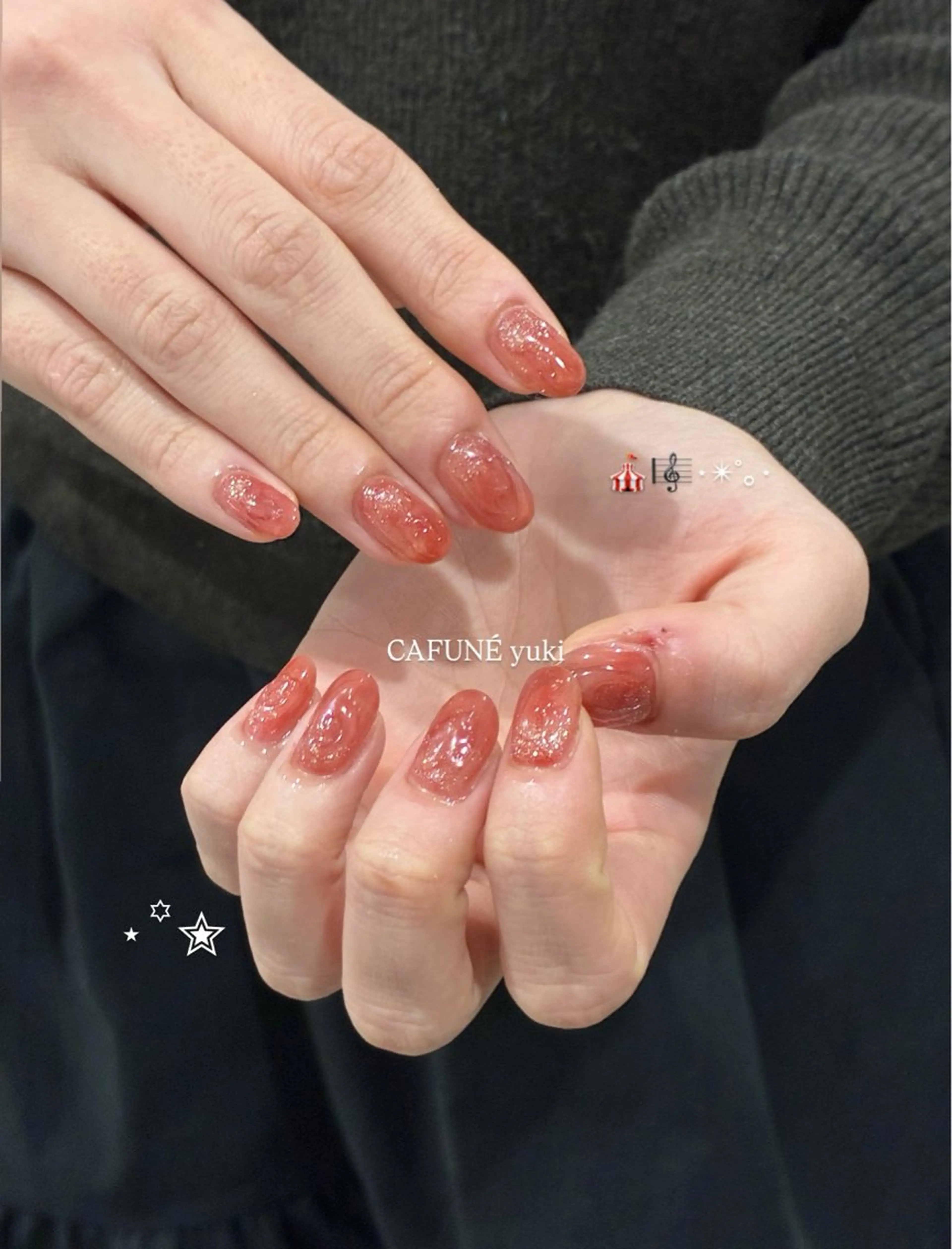 ネイル ハンドネイル CAFUNÉ tokyo所属・☾ ໋CAFUNE yuki︎︎𓂃⟡のネイルデザイン