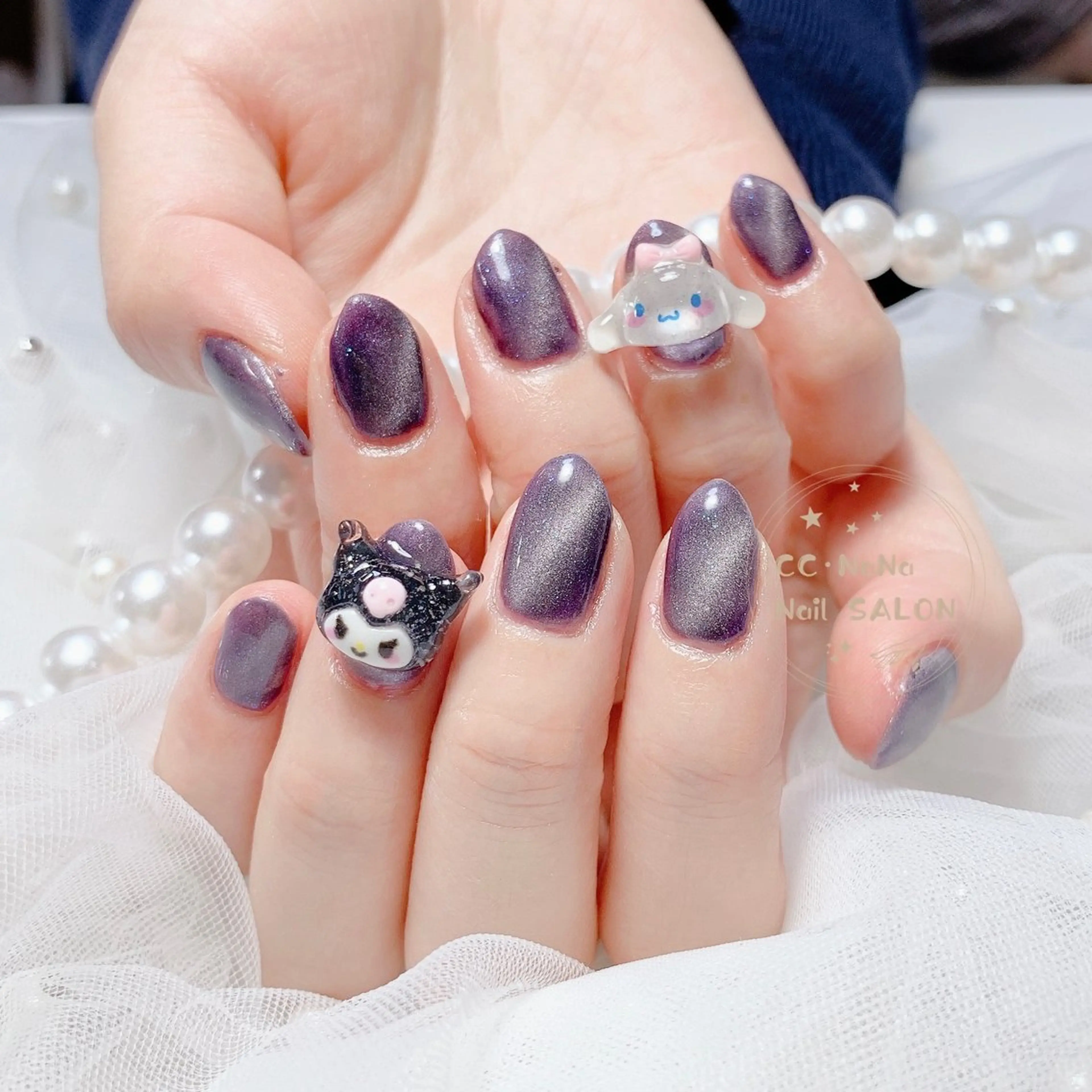 ネイル チークネイル フラッシュネイル ハート キラキラネイル 韓国ネイル ハンドネイル 💎CC・NaNa 韓国風ネイル🌙のネイルデザイン