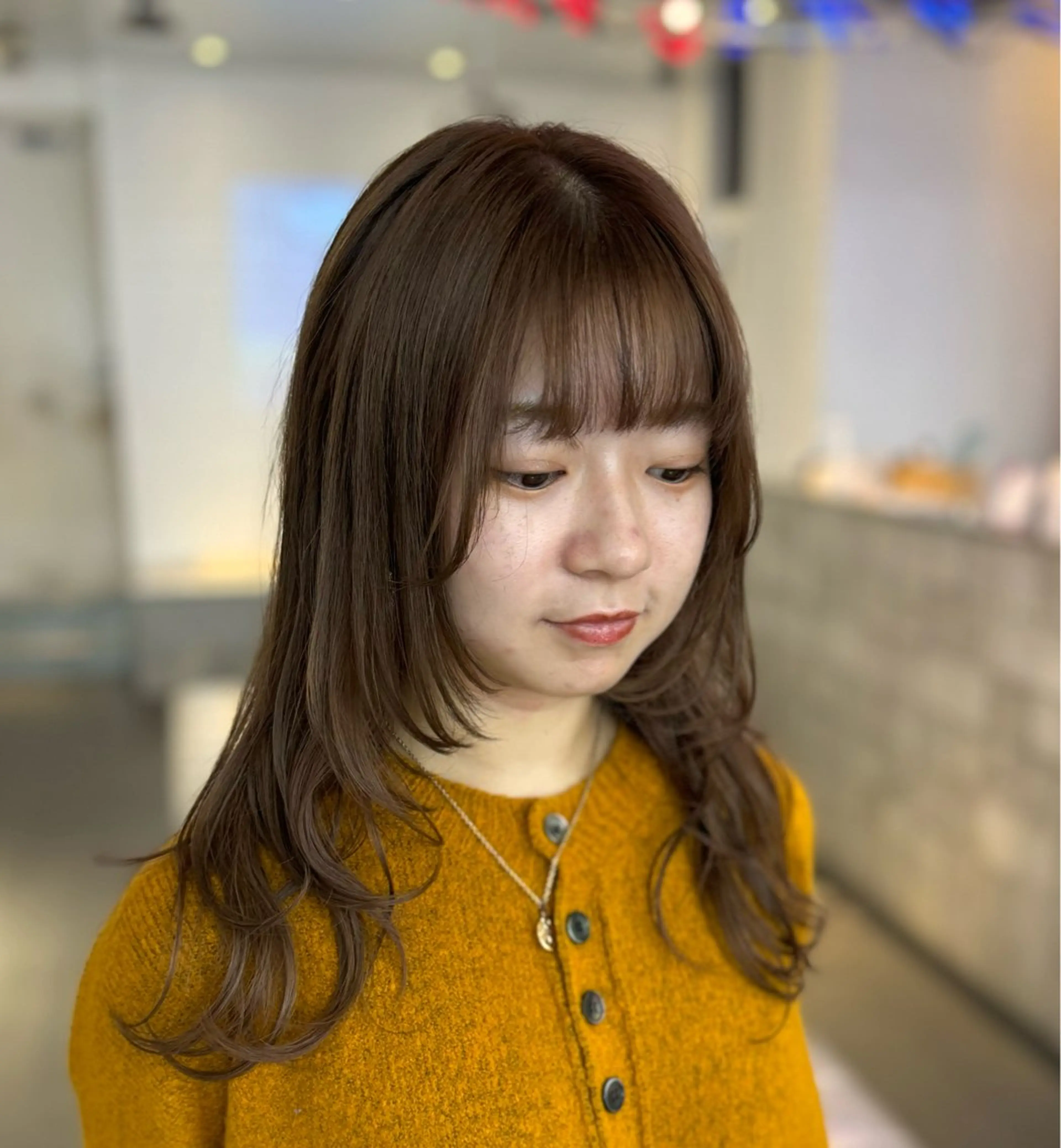 ミディアム カラー カット ヘアカラー トリートメント ザクザクレイヤー 🍀/カラー/小田のヘアスタイル