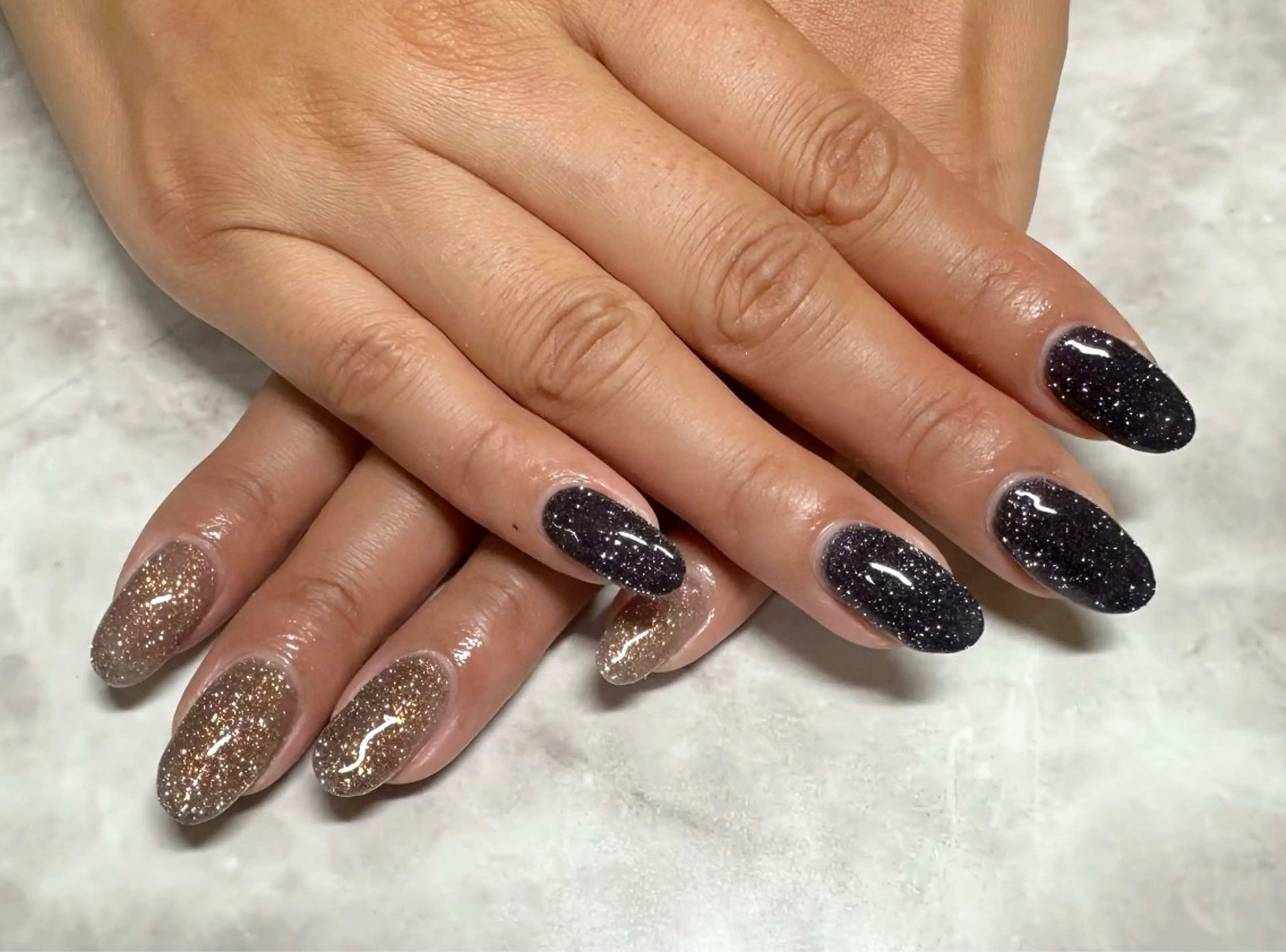 ネイル ラメ(グリッター) ワンカラーネイル 【パラジェル・フィルイン】Nailsalon Merci東中野所属・Merci shigaのネイルデザイン