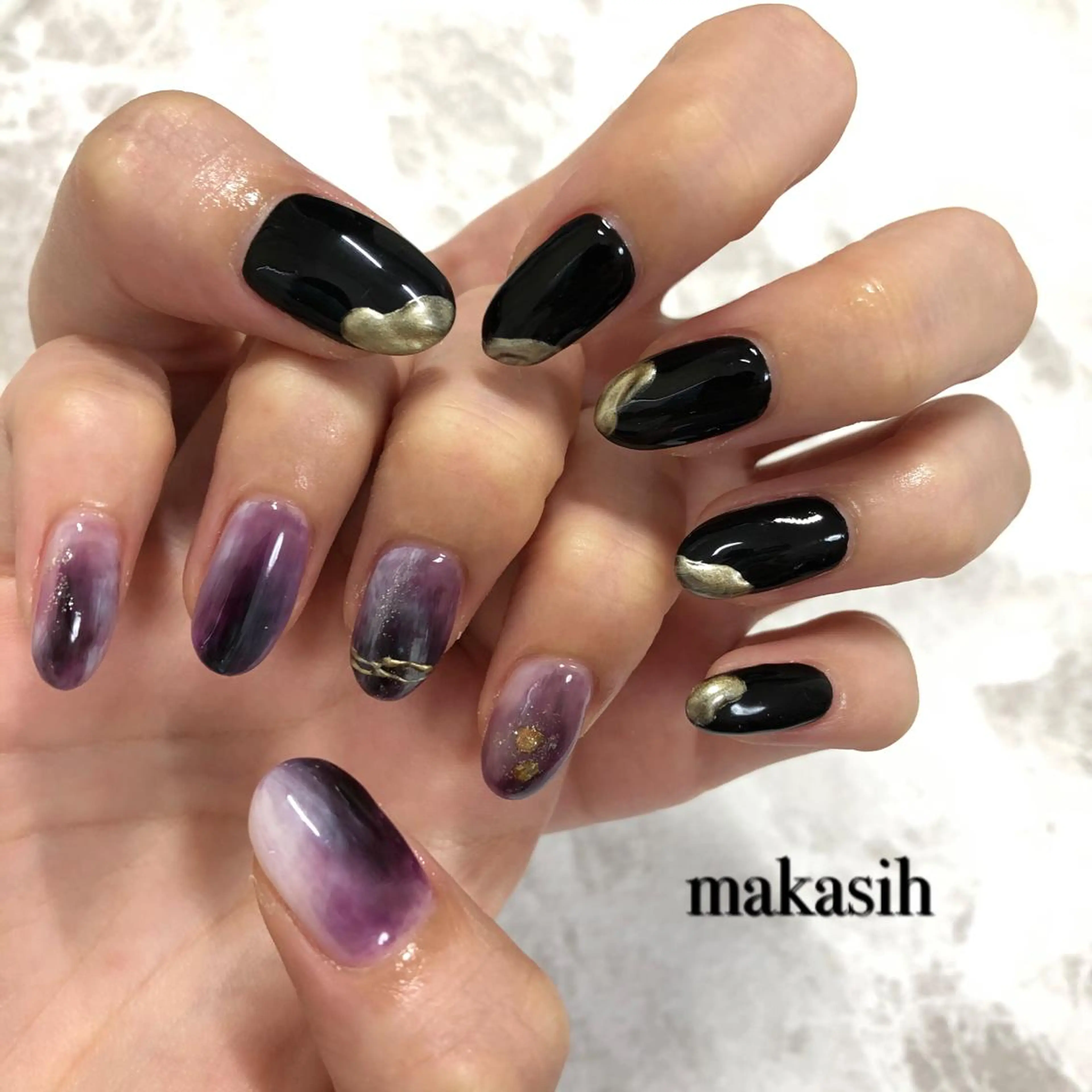 ネイル ニュアンスネイル パープル 濱田 美菜子のエステ・リラクイメージ