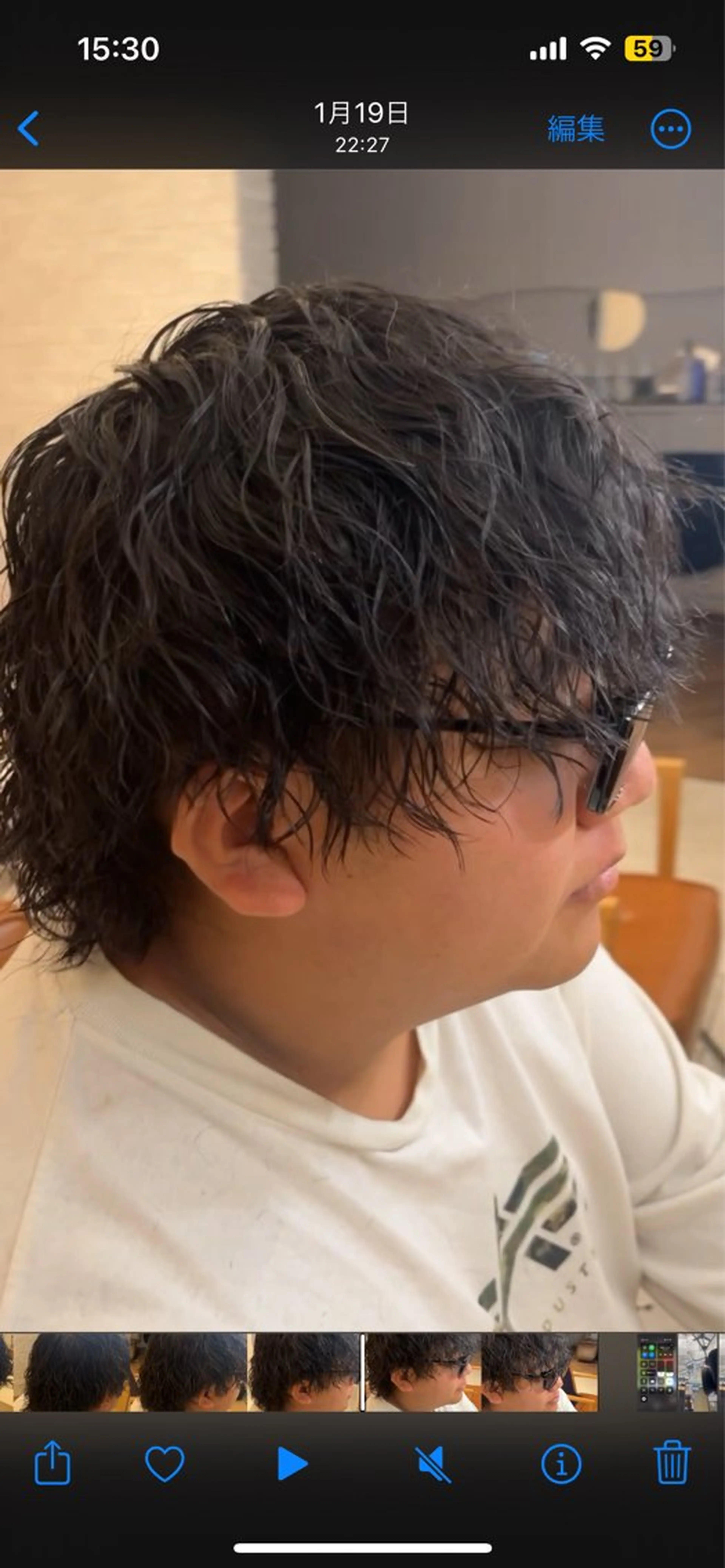 パーマ メンズ クオーレ水戸所属・山崎 蓮のヘアスタイル