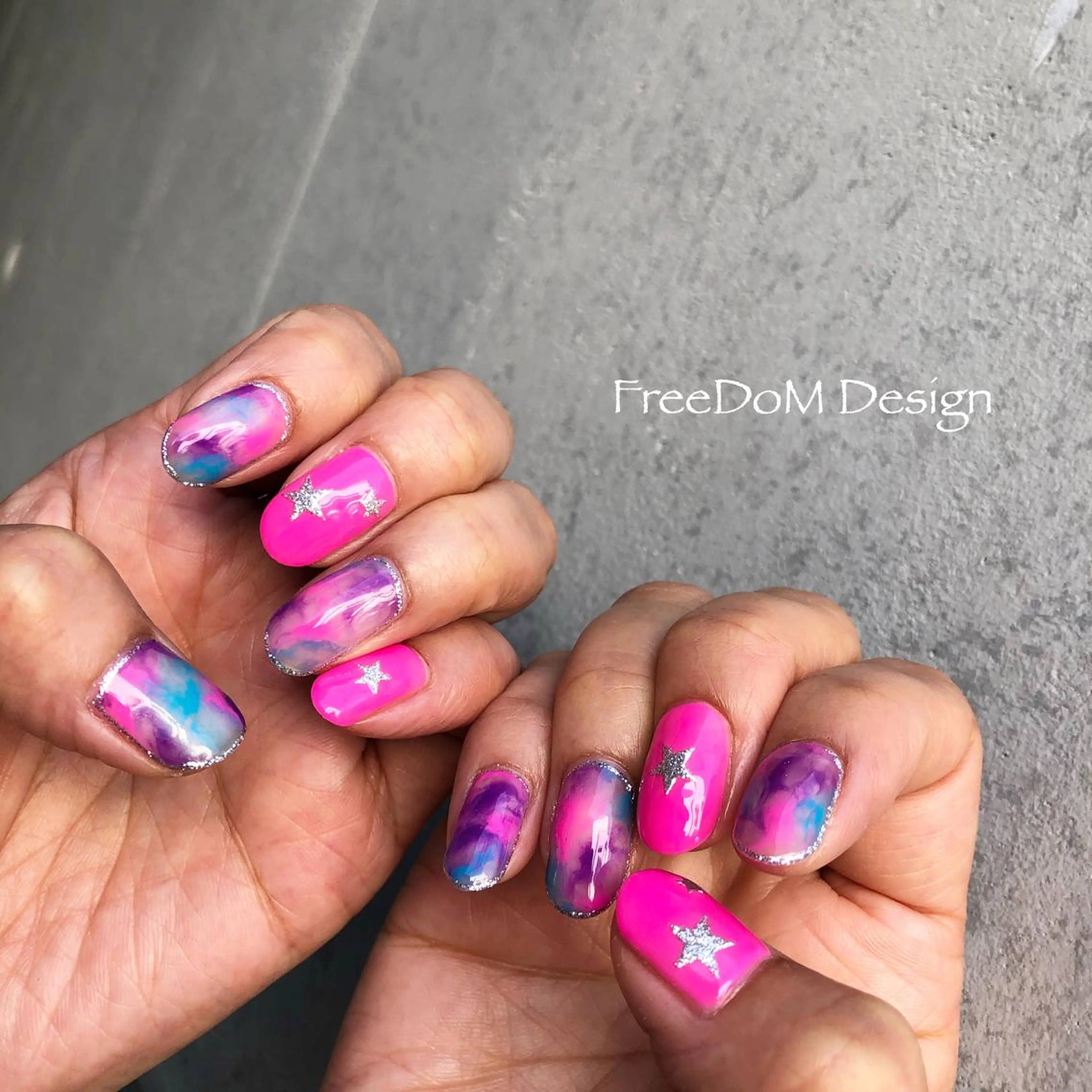 ネイル 夏ネイル ＦreeDoＭ   Design所属・W KUMIのネイルデザイン